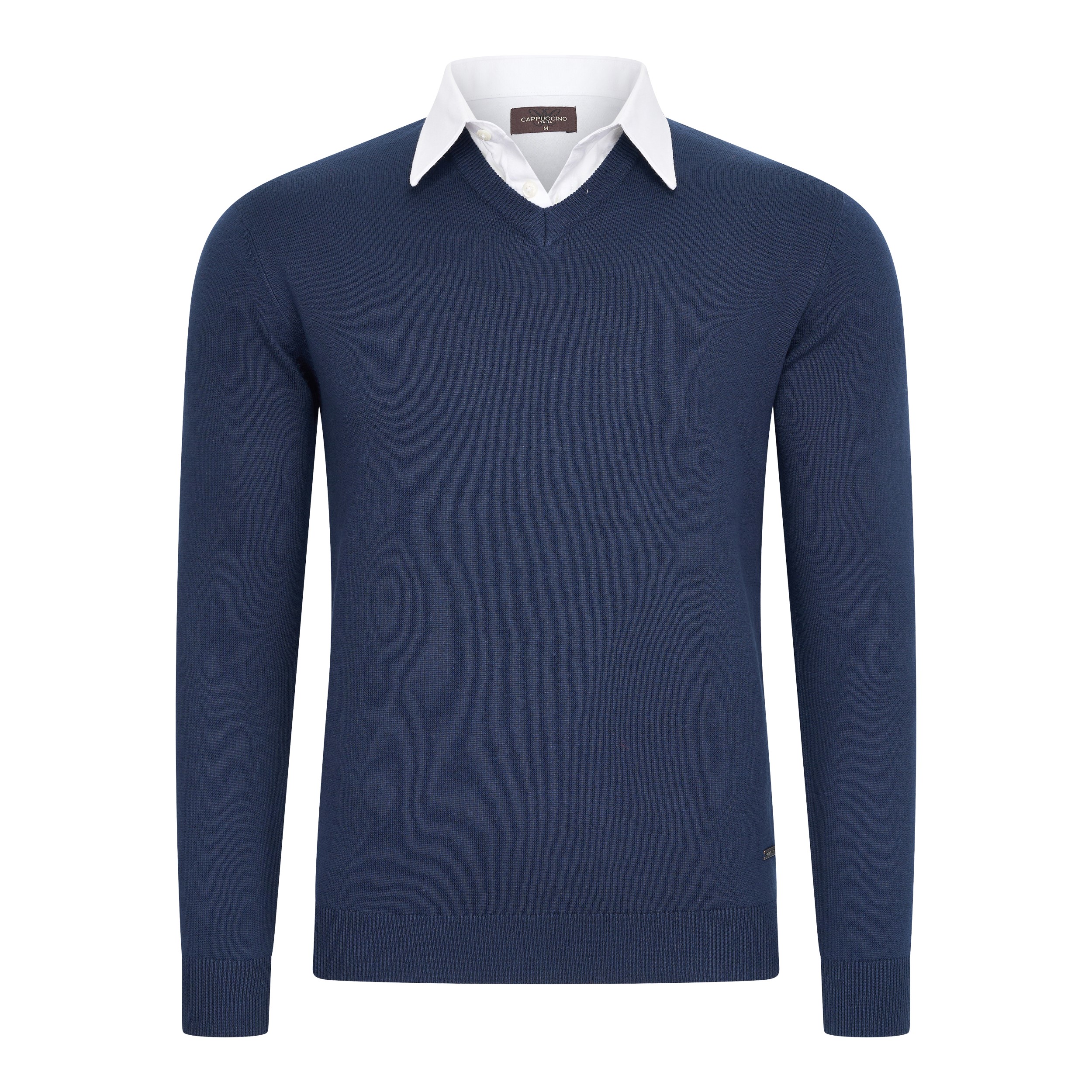 Thumbnail - Cappuccino Italia Mock Pullover für Herren. Der Mock Pullover besteht aus 50% Baumwolle und 50% Acryl und hat eine norma...