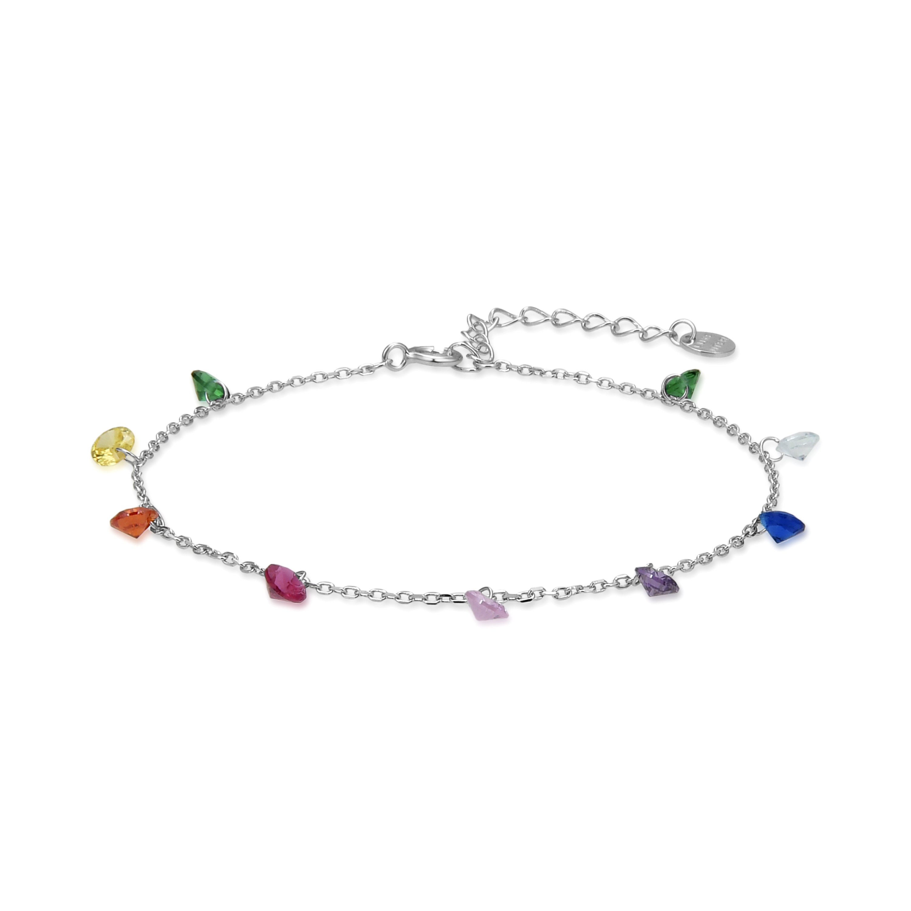 Luxenter Rolcon-armband tillverkat av 925 sterlingsilver och Multicolour Zirconia med rodiumplätering
