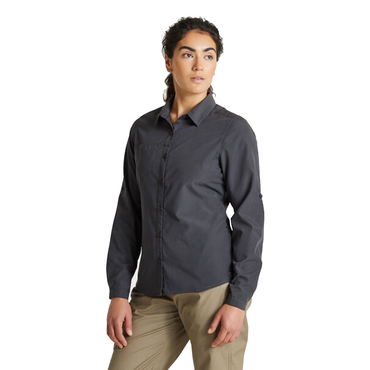 Craghoppers Womens/Ladies Expert Kiwi Long-Sleeved Shirt (Carbon Grey) - Size 16 UK
