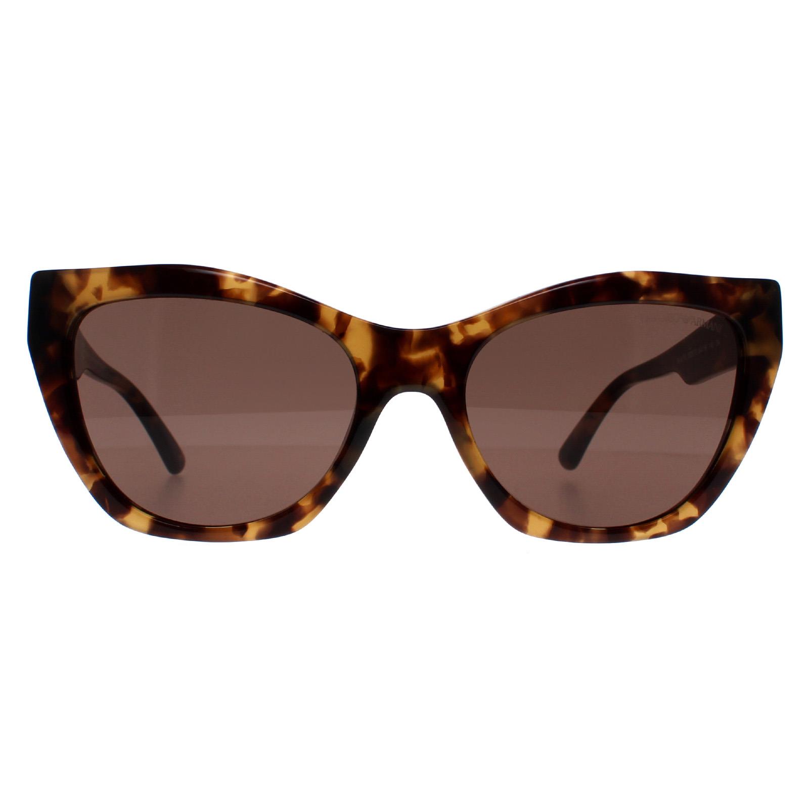 Emporio Armani Cat-Eye Damen Sonnenbrille Glänzendes Braun Havanna Braun EA4176