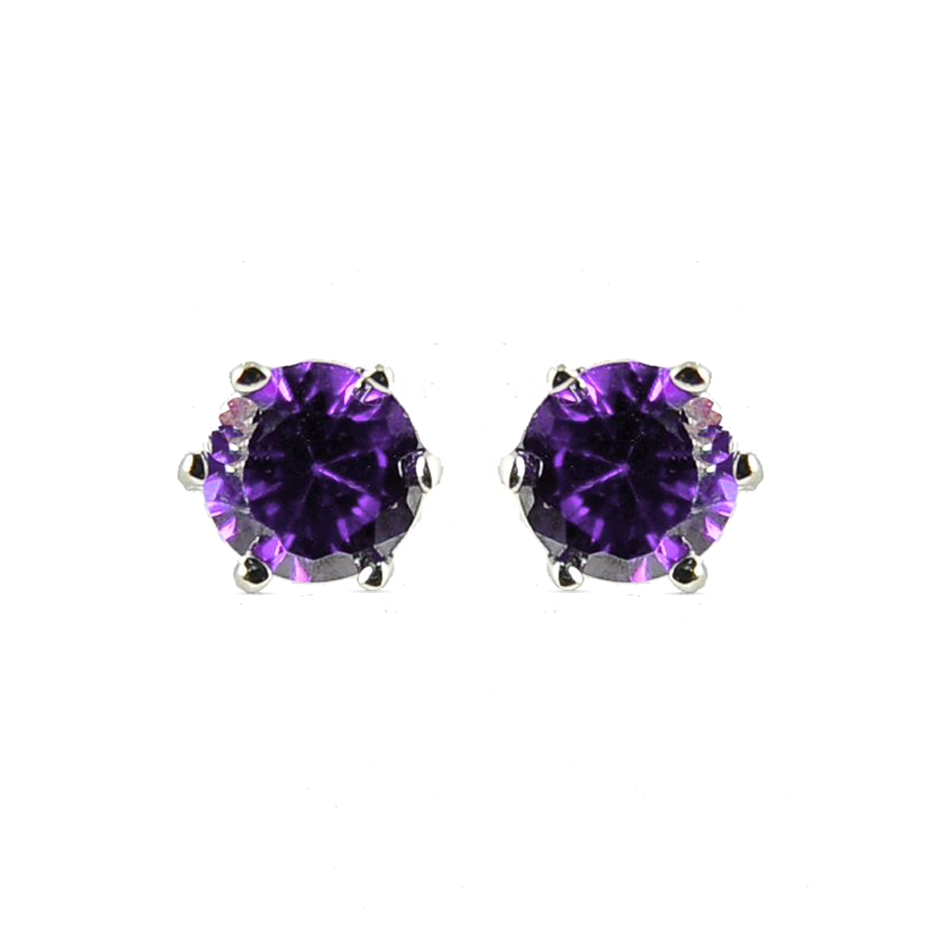 Luxenter yedia-örhängen i 925 sterling silver och rodiumpläterad ametist med zirkoner