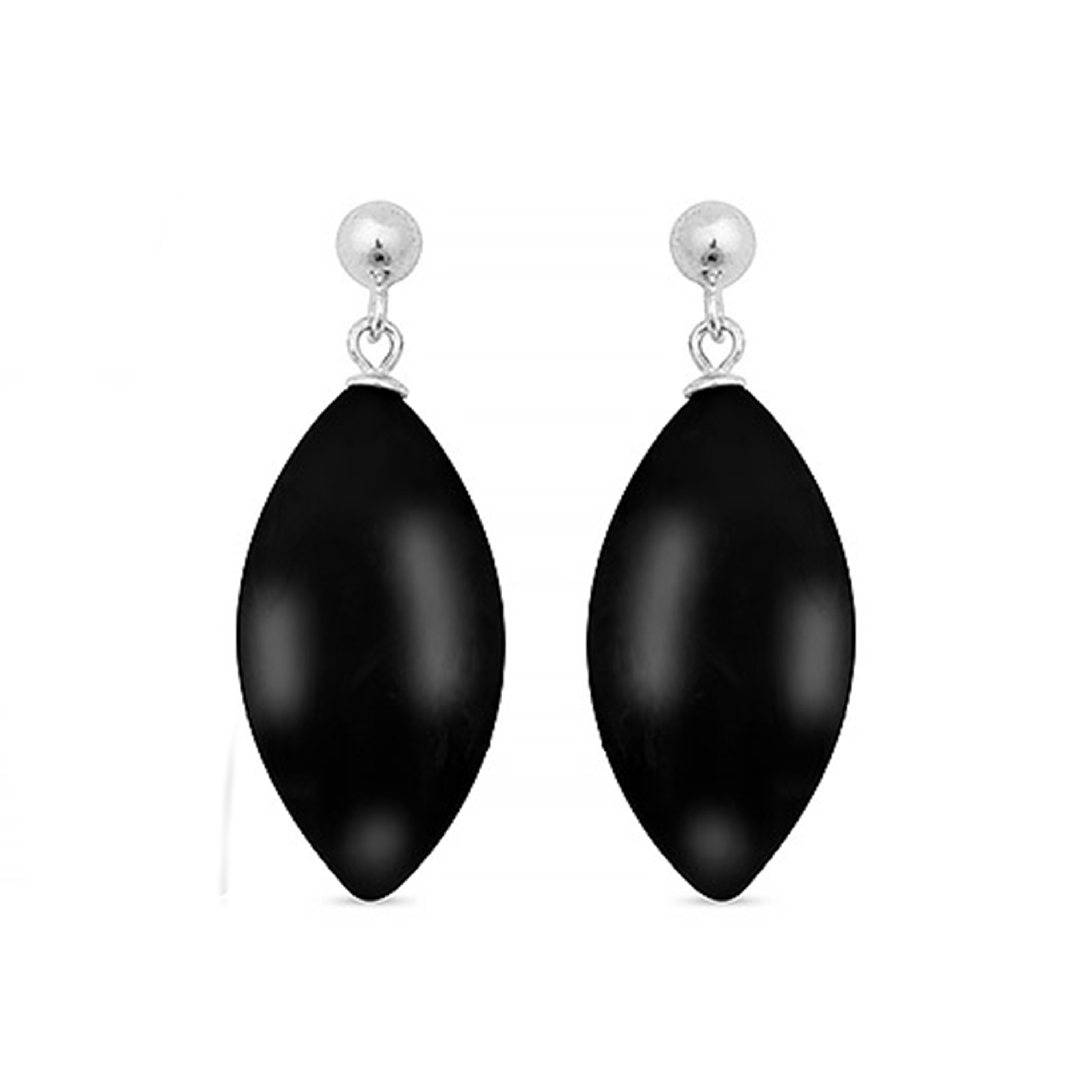 Luxenter, ayom 925er Sterlingsilber und rhodinierte Onyx-Ohrringe