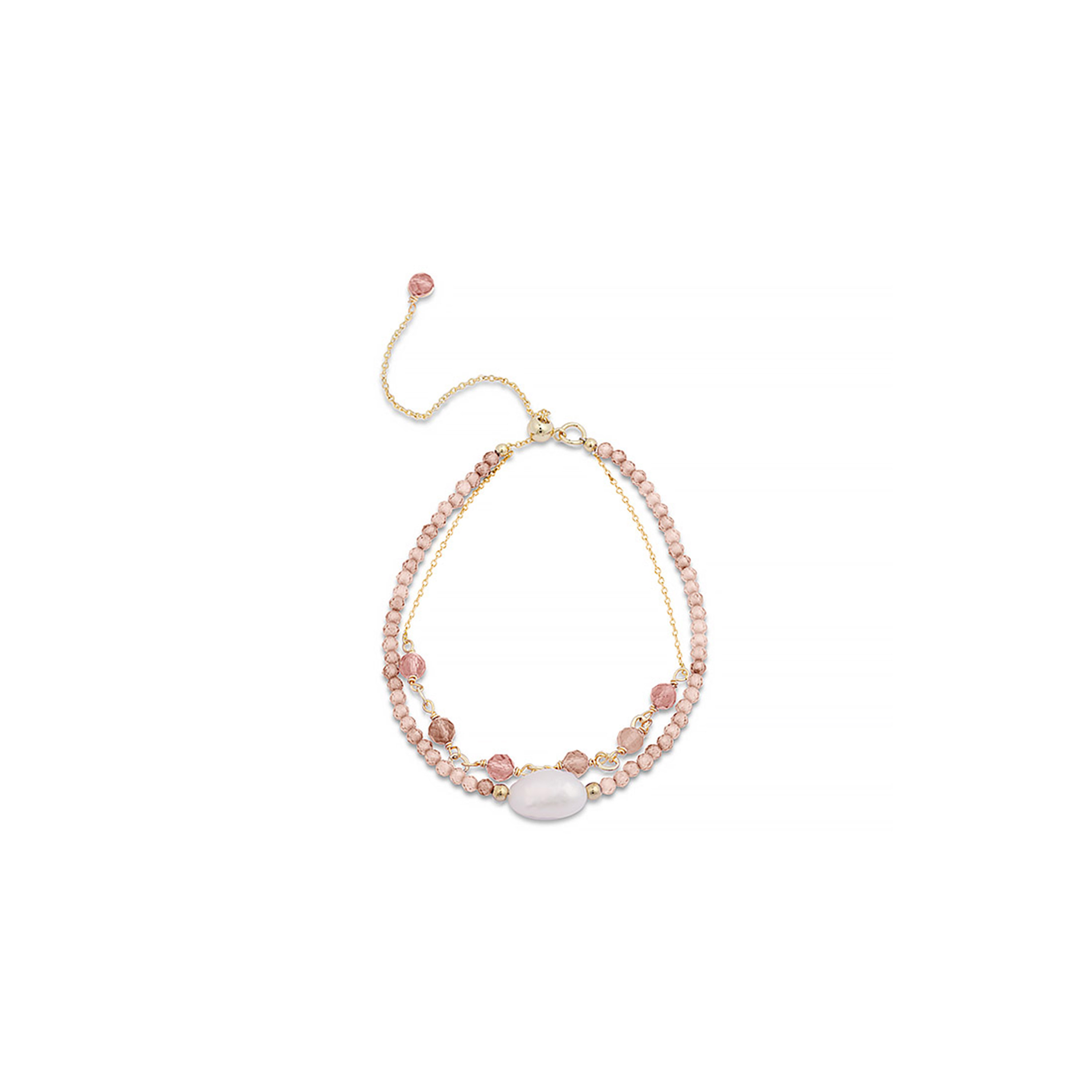 ekhao armband i metallegering och champagne zirkonia 18K guldpläterad finish