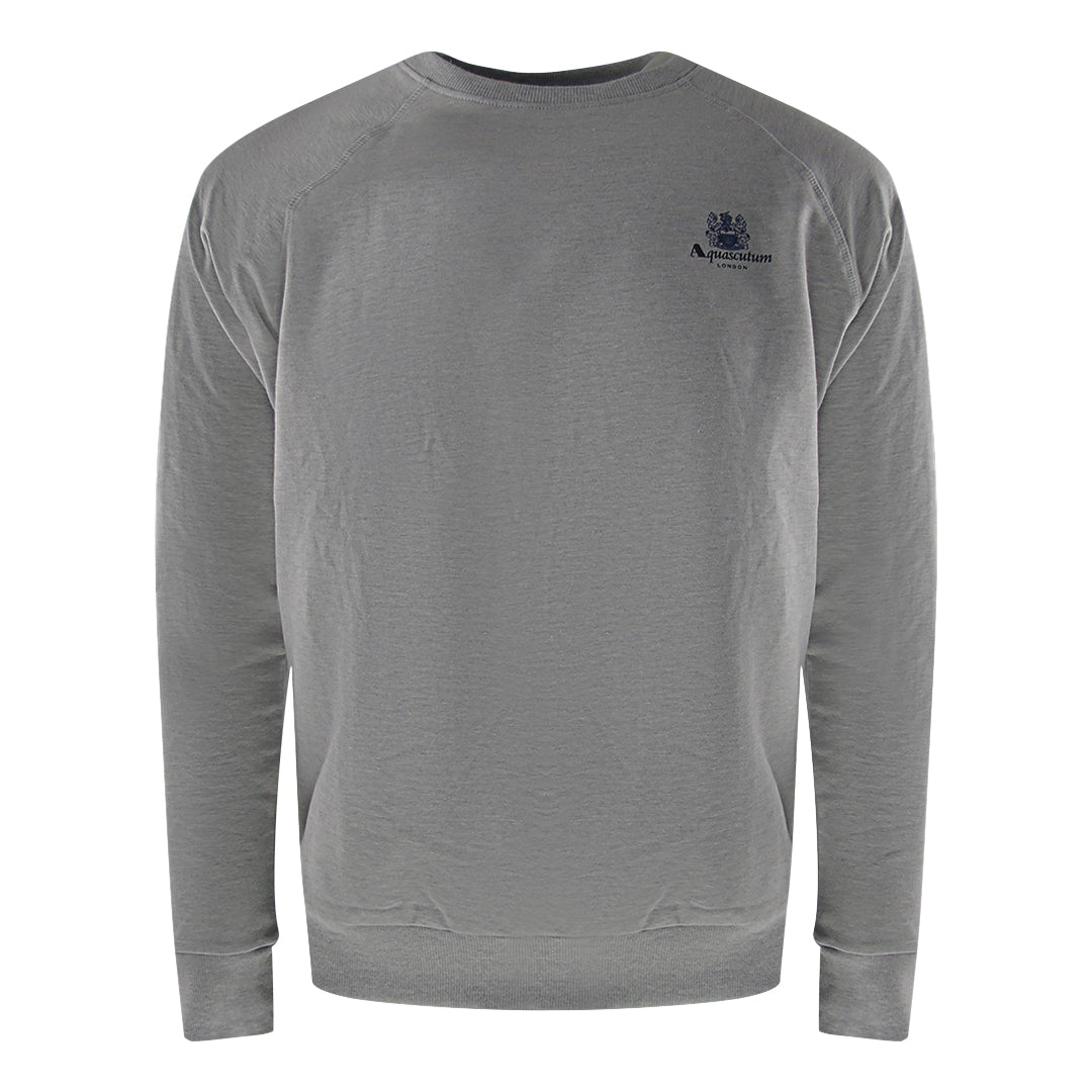 Aquascutum Iconic Crest Rundringad Grå Träningsset sweatshirts herr – bild 2