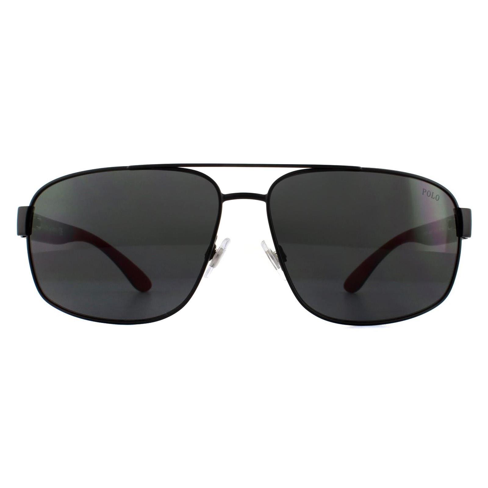 Polo Ralph Lauren Men's Black Aviator Matte Grey Sunglasses - Image 4