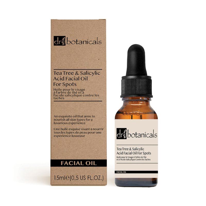 Dr. Botanicals Unisex Eucalyptus, Tea Tree, Anti-Ageing & Salicylic Acid Facial Oil 15ml for Acne, Blemishes, Large Pores - One Size
