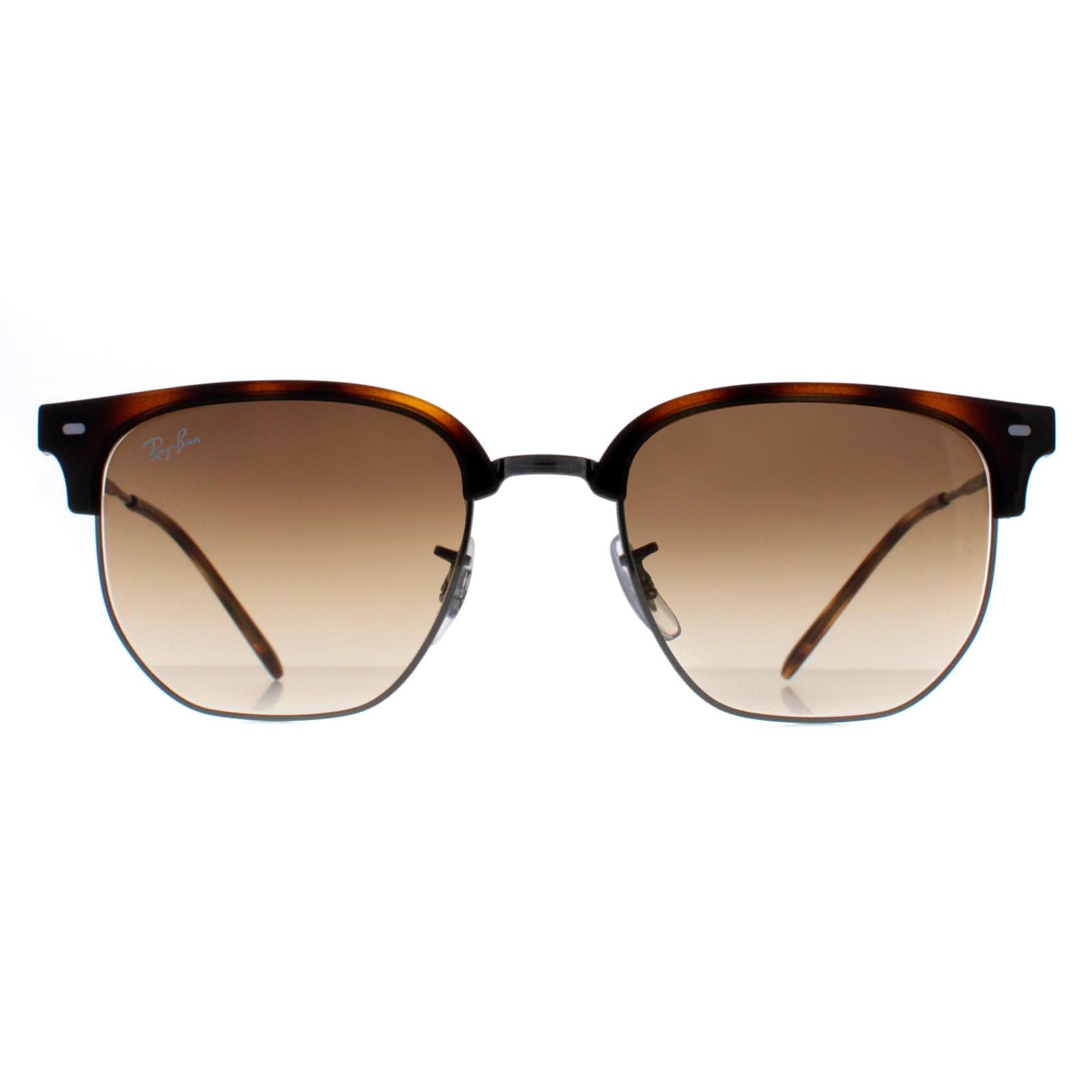 Thumbnail - Ray-Ban Square Unisex Havanna Braun Gradient RB4416 Neu Clubmaster