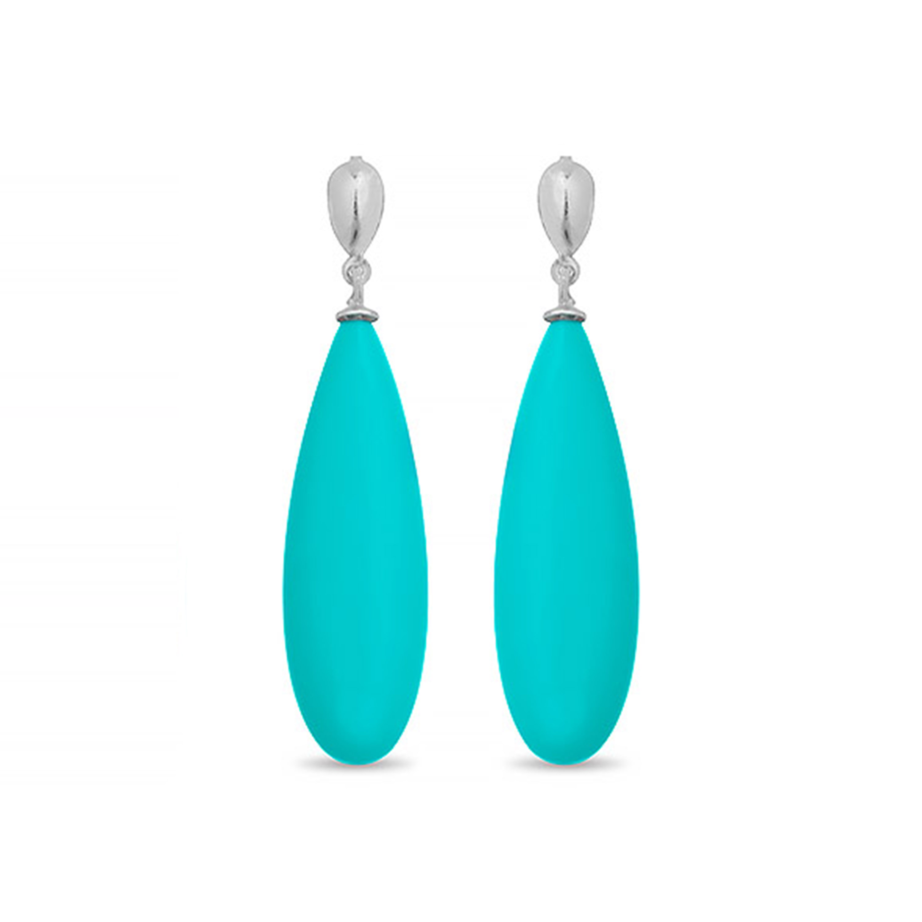 adak-örhängen i 925 sterling silver och turkos med rodiumpläterad yta