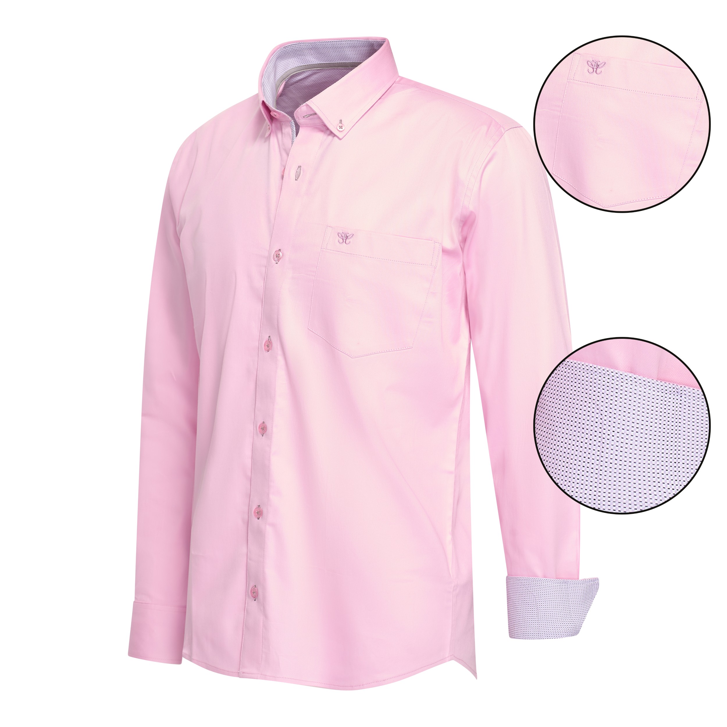 Thumbnail - Cappuccino Italia Regular Fit Hemd Pink