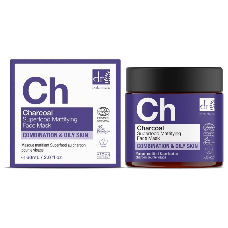 Dr Botanicals Unisex Dr. Advanced Charcoal Anti-Ageing Mattifying Face Mask 60ml for Fine Lines, Wrinkles, Dullness - One Size