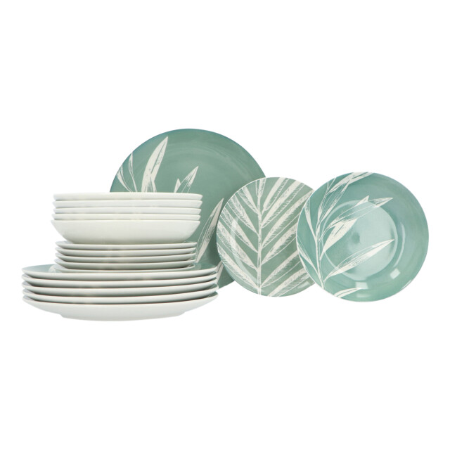 Secret de Gourmet Porseleinen serviesset plant 18-delig servies 6 persoons
