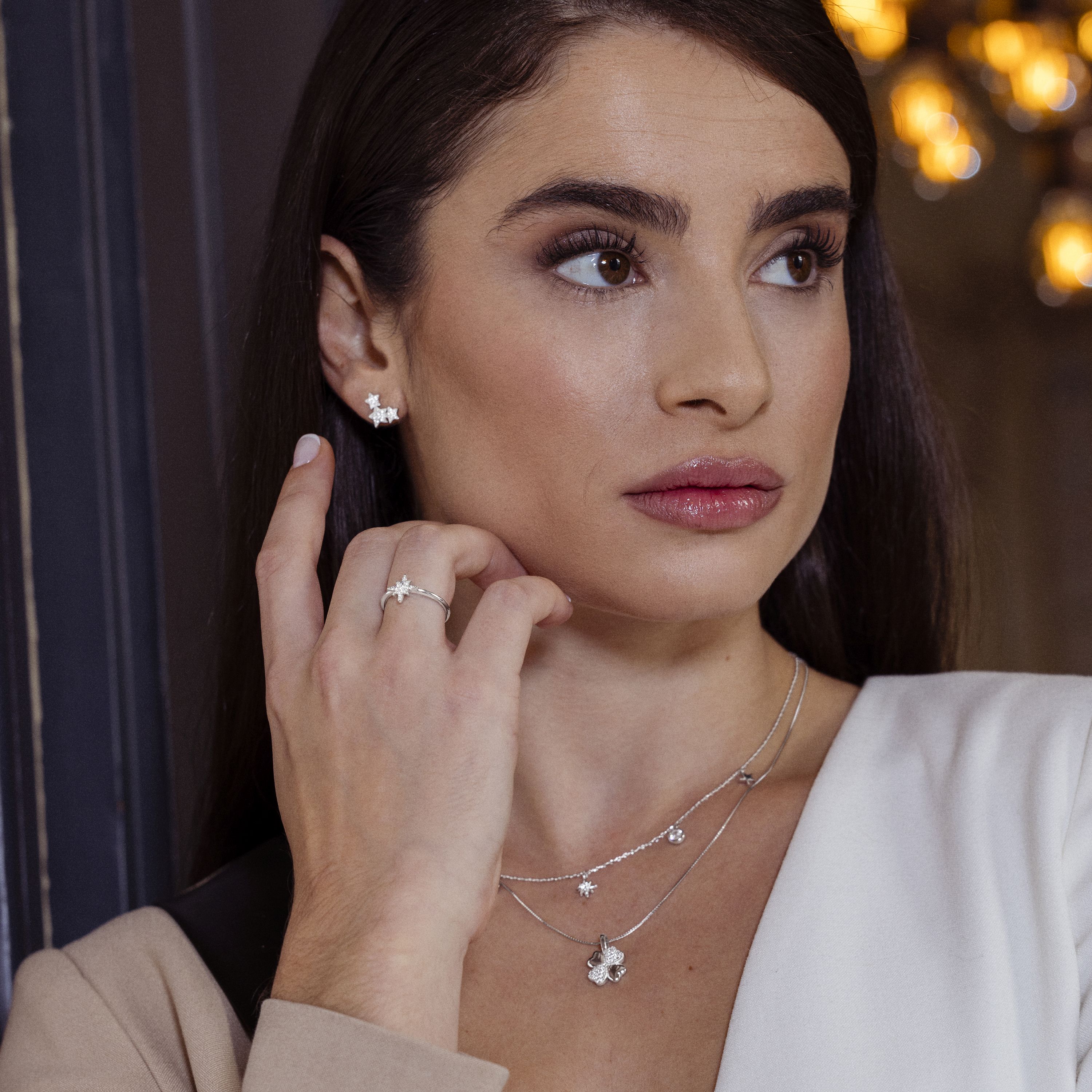Luxenter ring med rhodiumpläterad briljant zirkonia Kimsel dam – bild 2