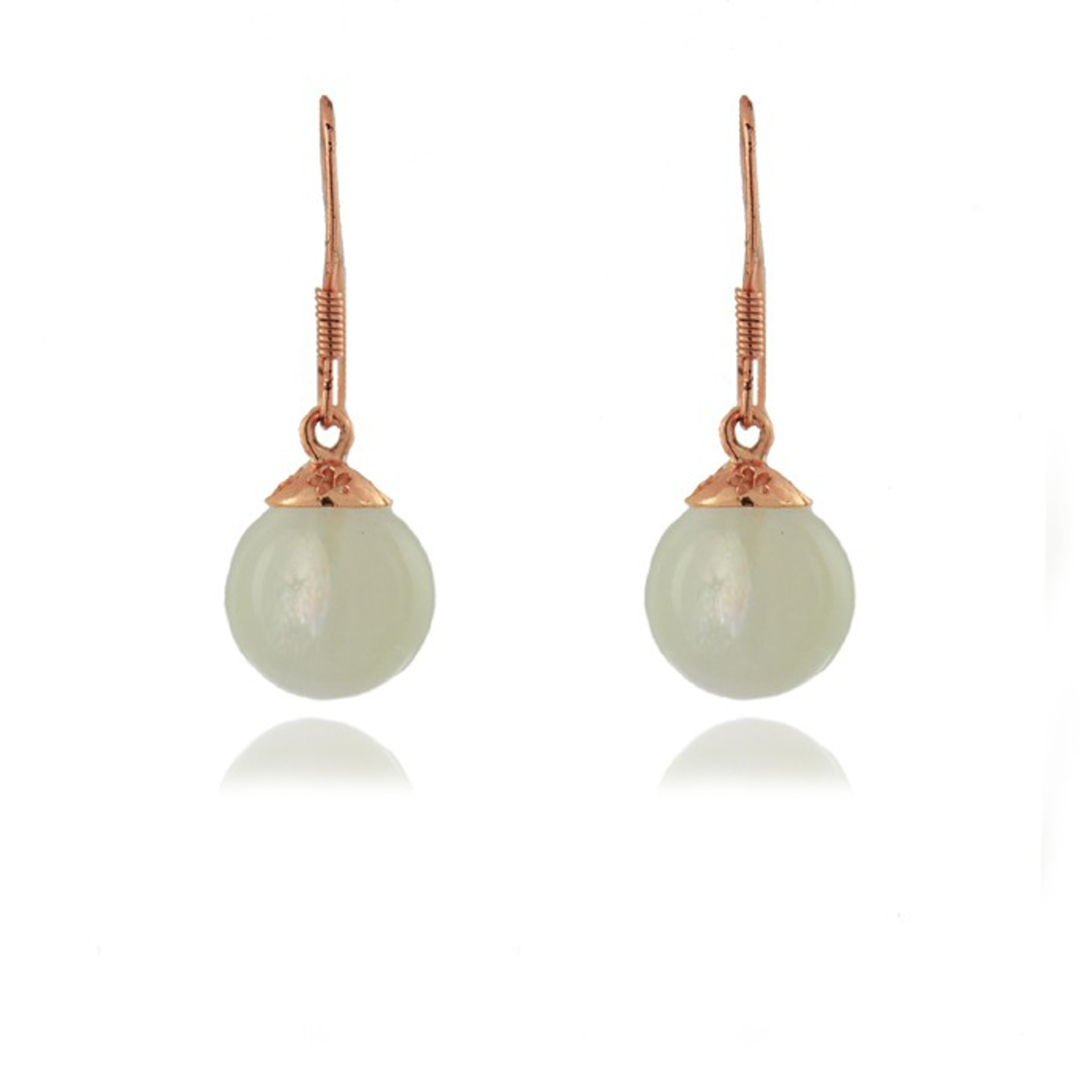 yedia-örhängen i 925 sterling silver och cat's eye med 18K roséguldplätering