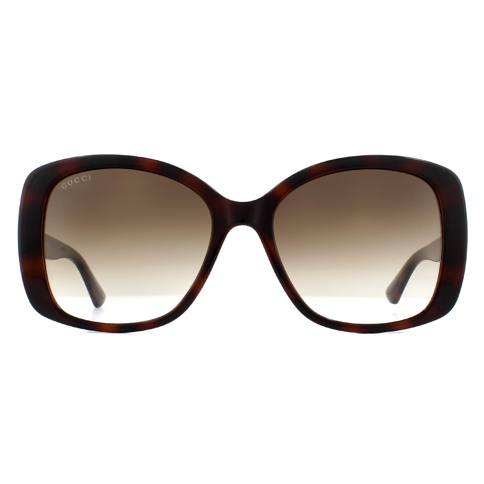 Thumbnail - Gucci Schmetterling Damen Sonnenbrille Havana Braun Gradient
