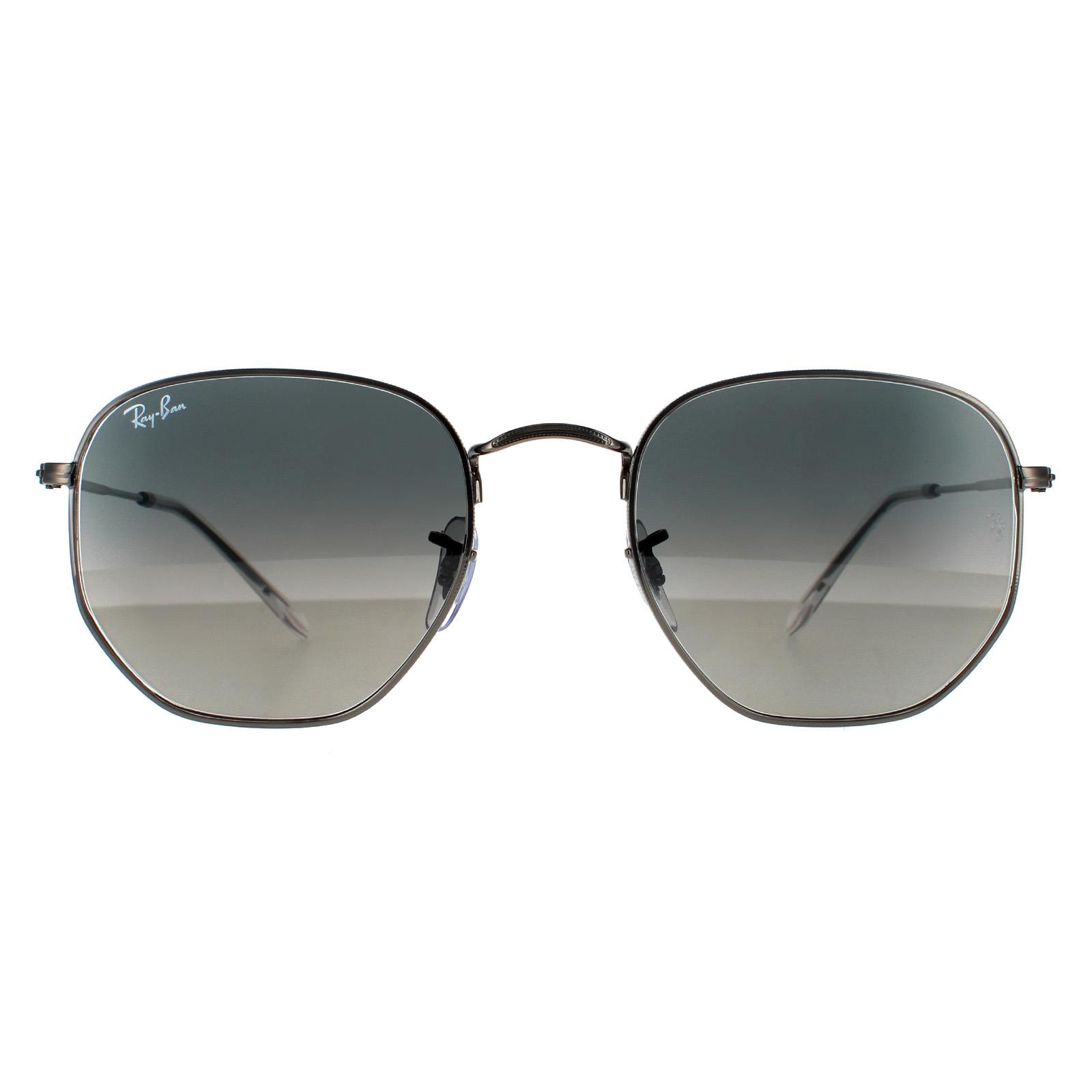 Ray-Ban Gunmetal Dark Grey Gradient Hexagonal Sunglasses - One Size - Image 6