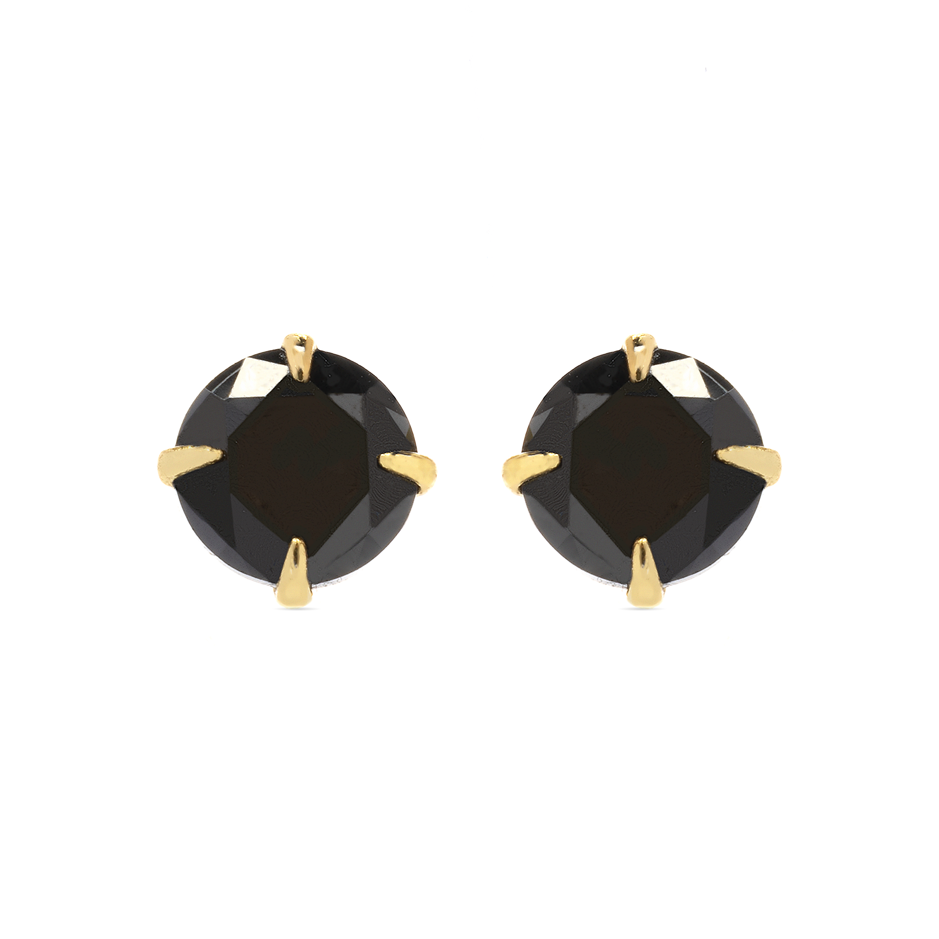 otieno örhängen i 925 sterling silver och 18K guldpläterad onyx zirkonia finish
