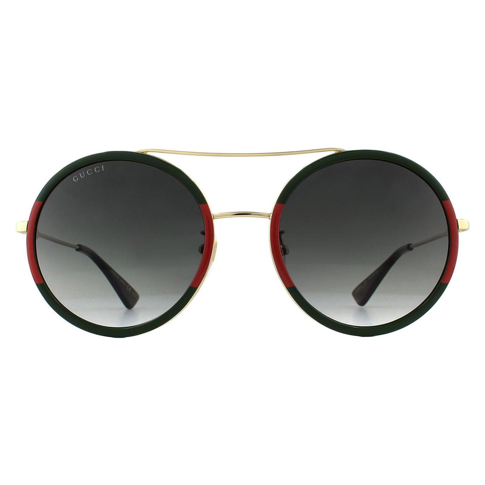 Thumbnail - Gucci Sonnenbrille GG0061S 003 Gold Grün und Rot Grün Gradient