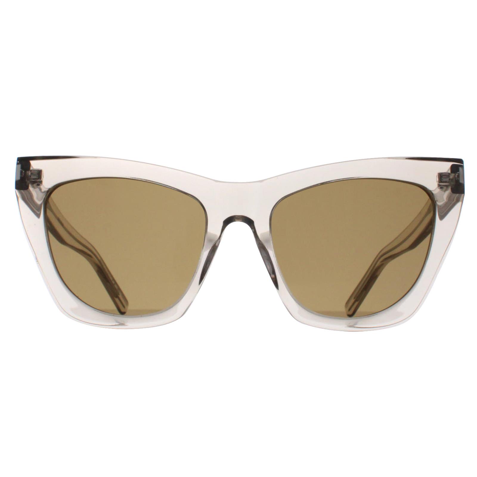Thumbnail - Saint Laurent Cat Eye Damen Transparent Beige Braun SL214 Kate
