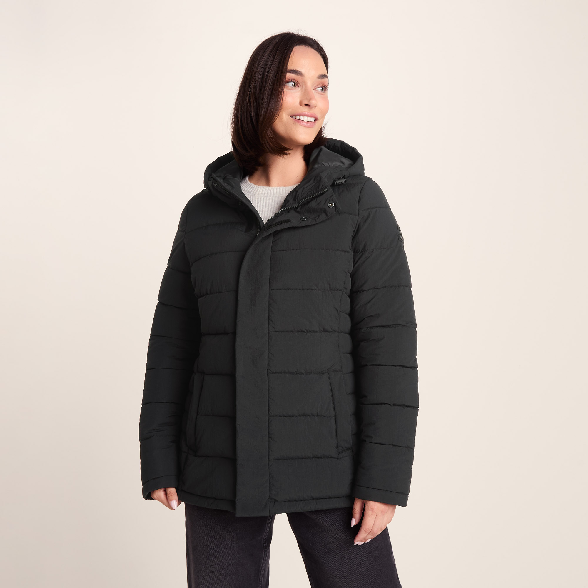 TOG24 Sleight Womens Padded Short Parka Black Polyamide – Size 18 UK