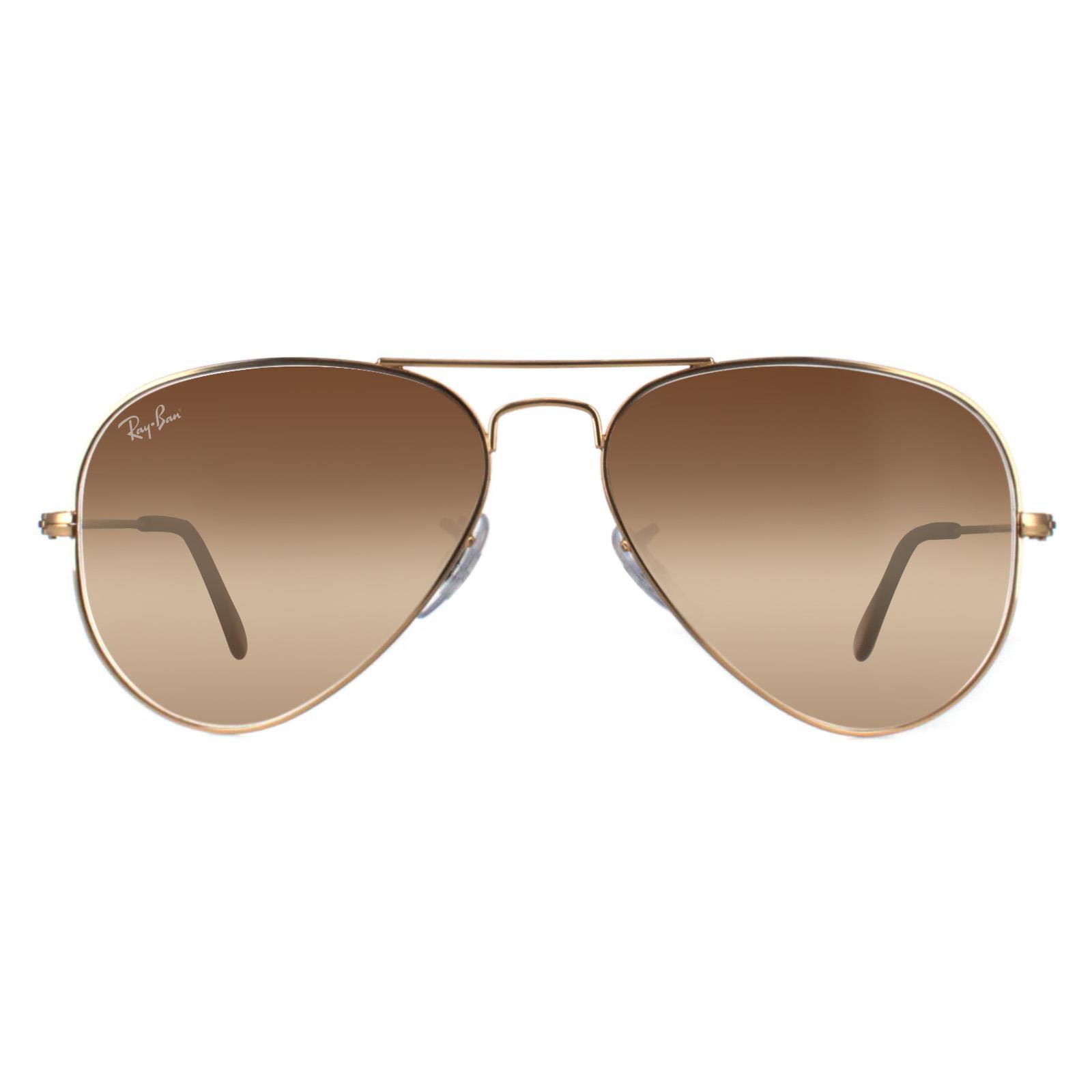 Ray-Ban Unisex Sunglasses Aviator 3025 001/51 Gold Brown Shade Metal (archived) – One Size