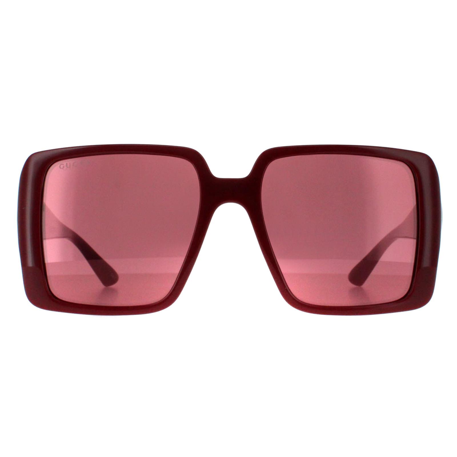 Thumbnail - Gucci Square Womens Burgund mit Silber Rot mit Silber Spiegel GG1692S