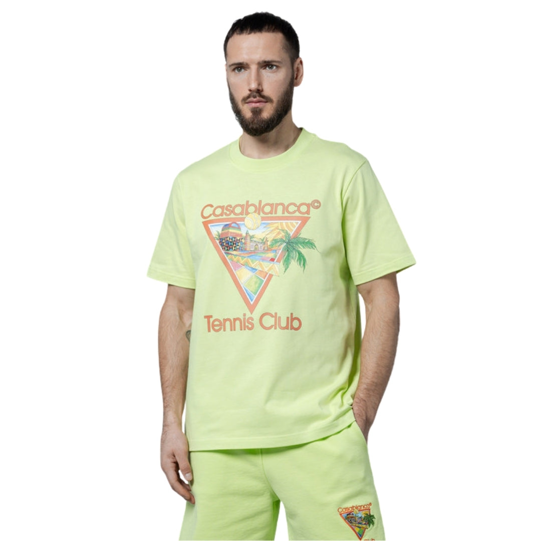Casablanca Afro Cubism Tennis Club Ljusgrön T-shirt herr – bild 2