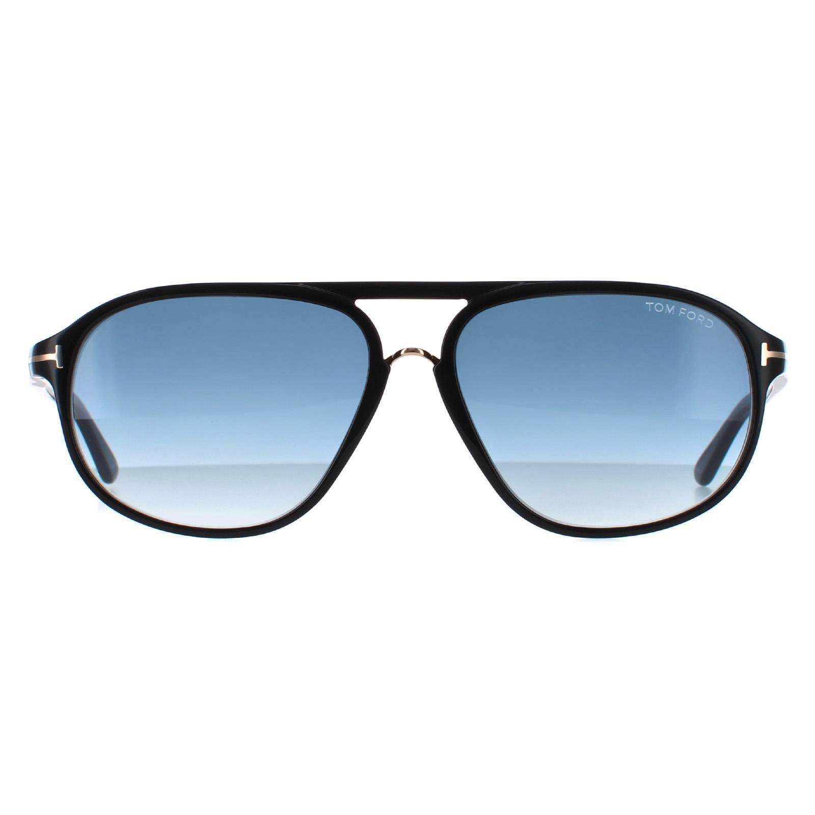 Thumbnail - Tom Ford Sonnenbrille 0447 Jacob 01P Glänzend Schwarz Grün Gradient