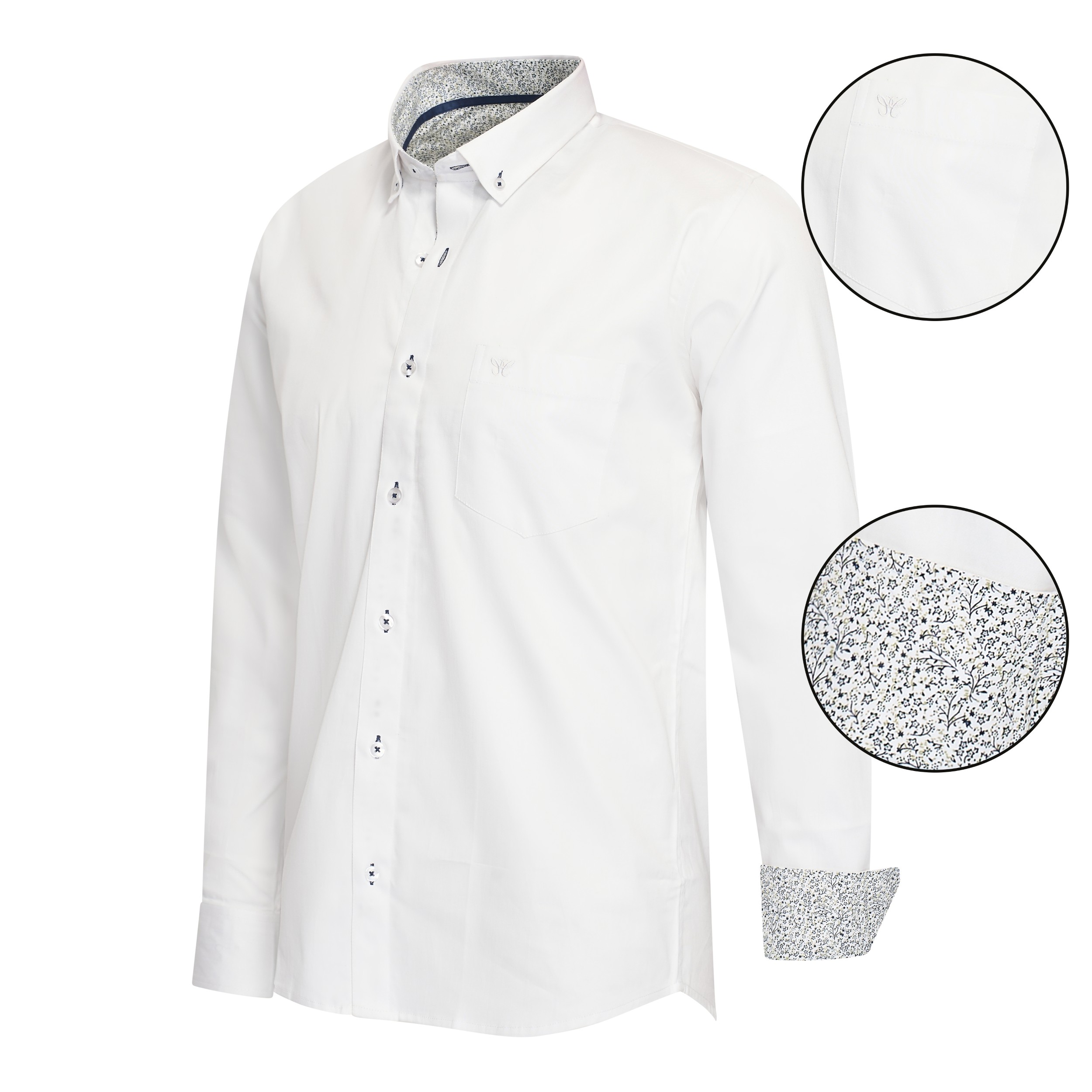 Thumbnail - Cappuccino Italia Regular Fit Hemd Weiß Weiß