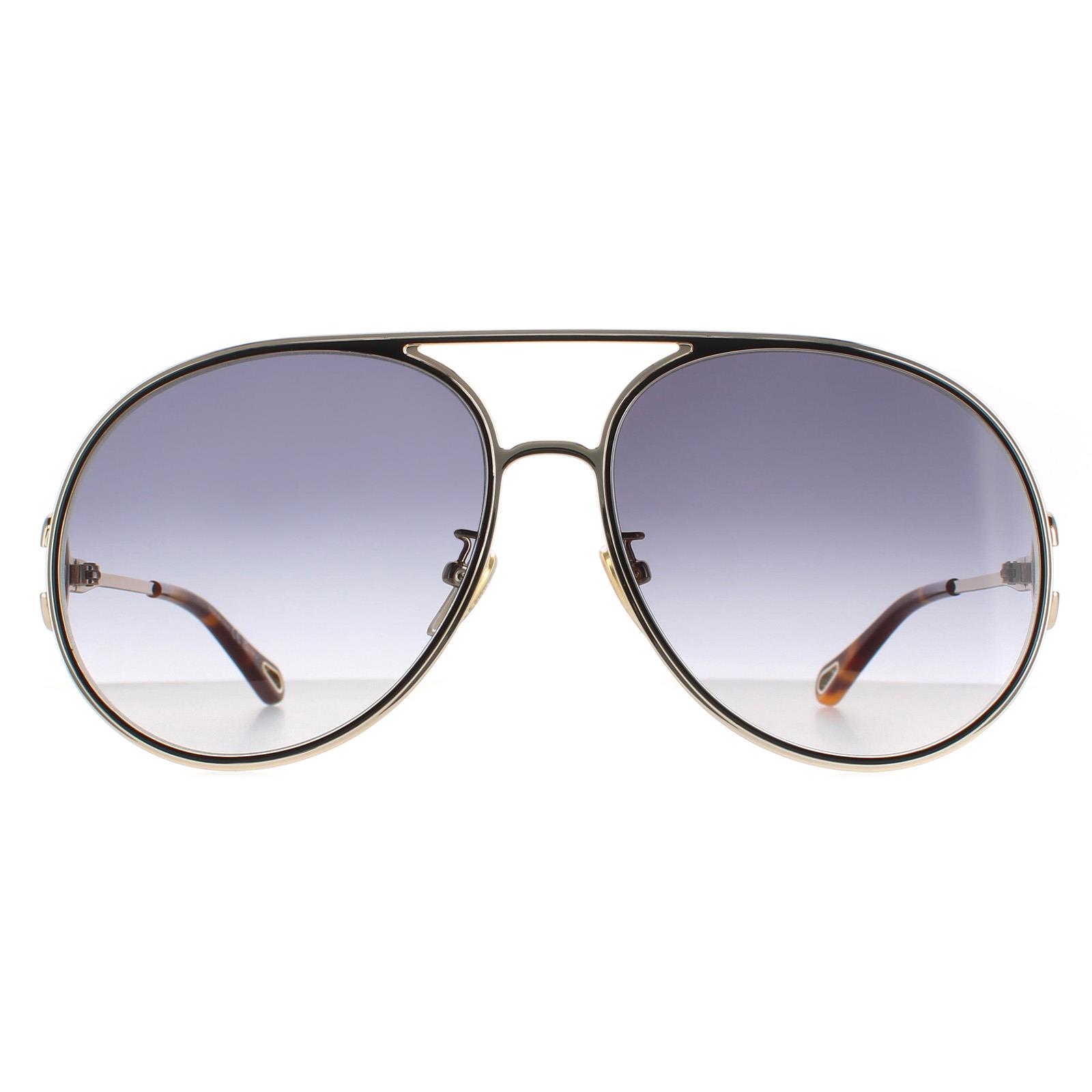 Thumbnail - Chloe Aviator Damen Gold Schwarz Grau Gradient CH0145S