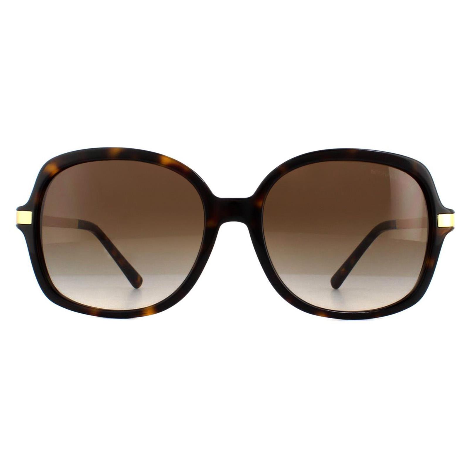 Thumbnail - Michael Kors Square Womens Dark Tortoise Gold Braun Gradient Sonnenbrille