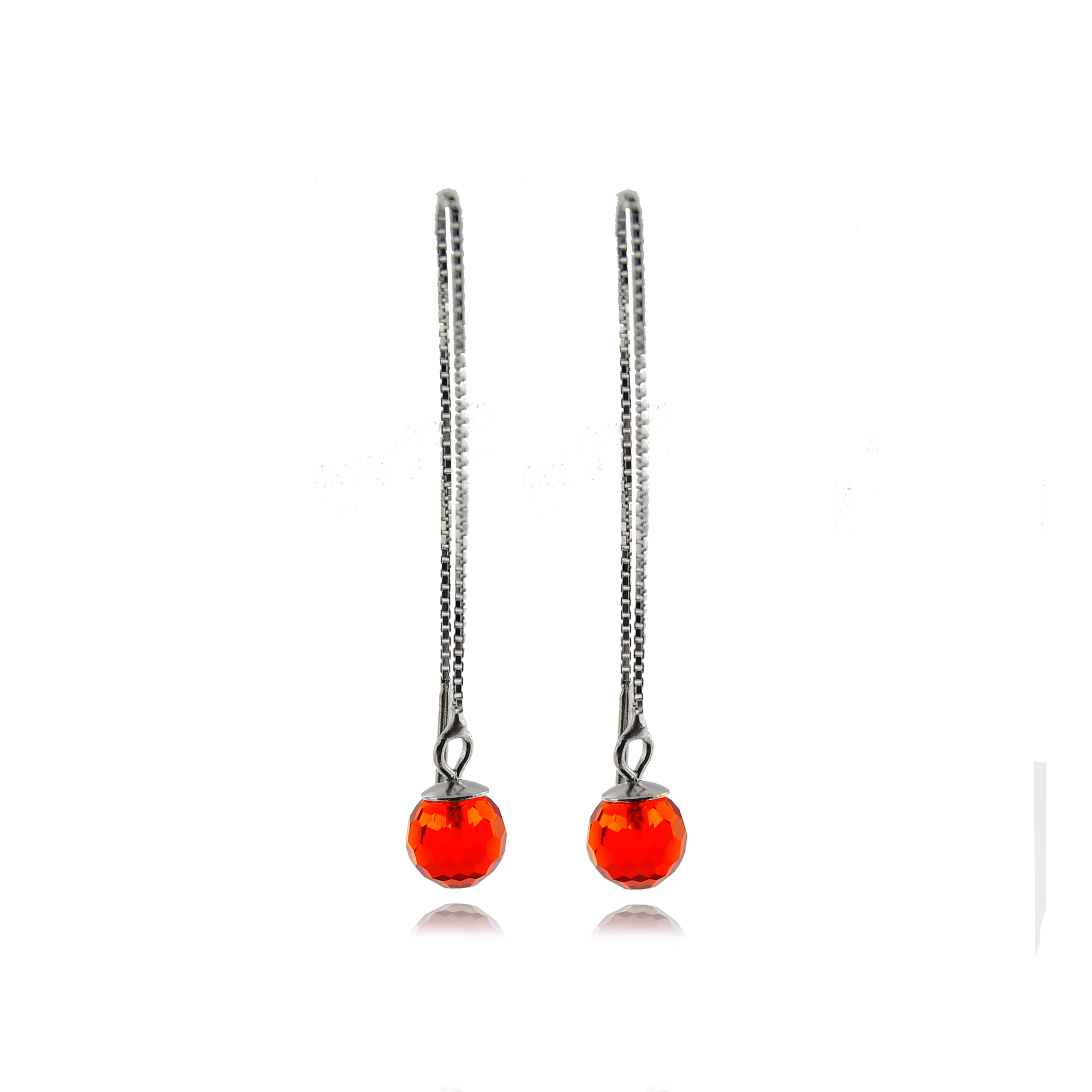 Luxenter-Ohrringe, 925er Sterlingsilber und orangefarbener Hydrothermalquarz, rhodiniert