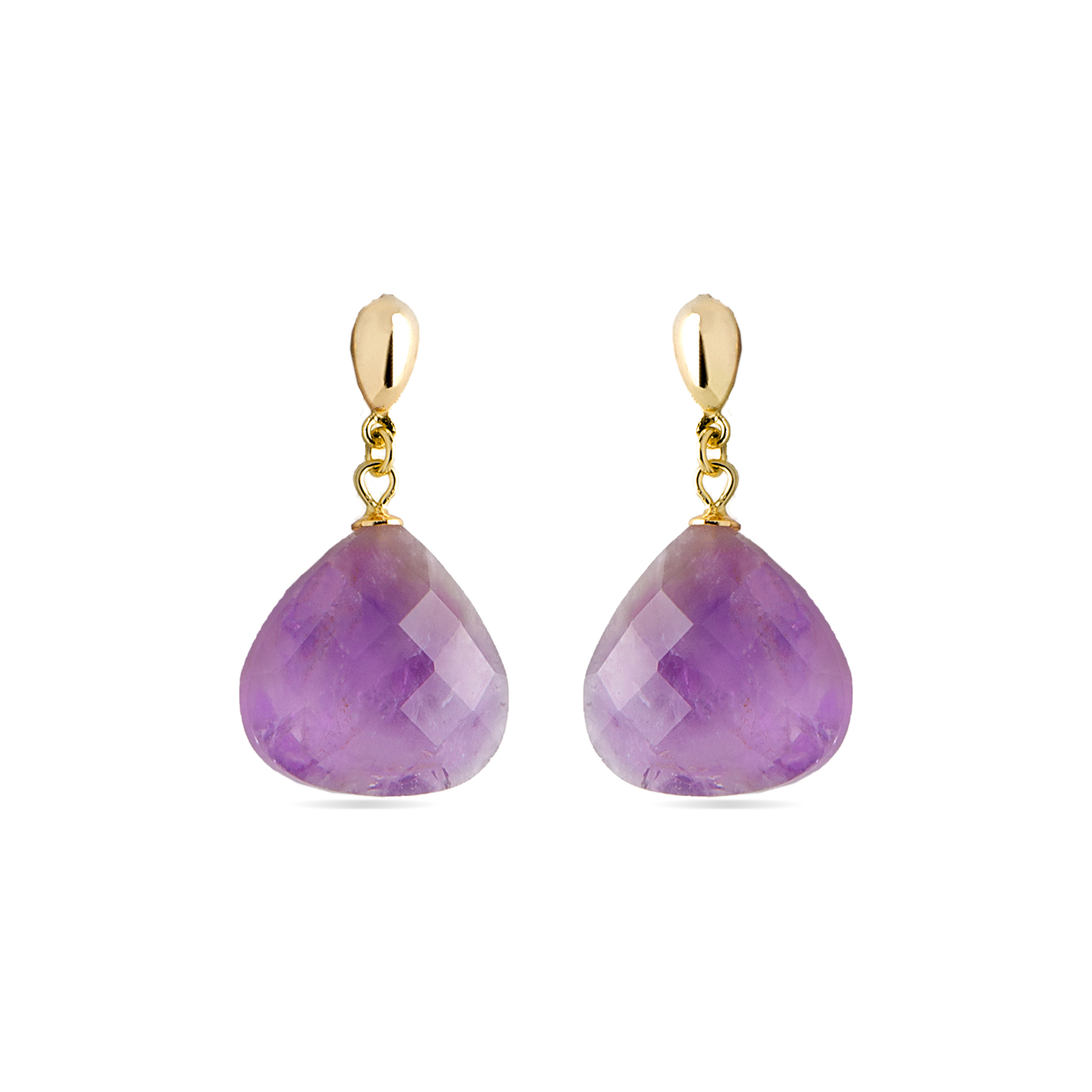 Luxenter zoqoyi-örhängen i 925 sterlingsilver och naturlig ametist med 18K guldplätering
