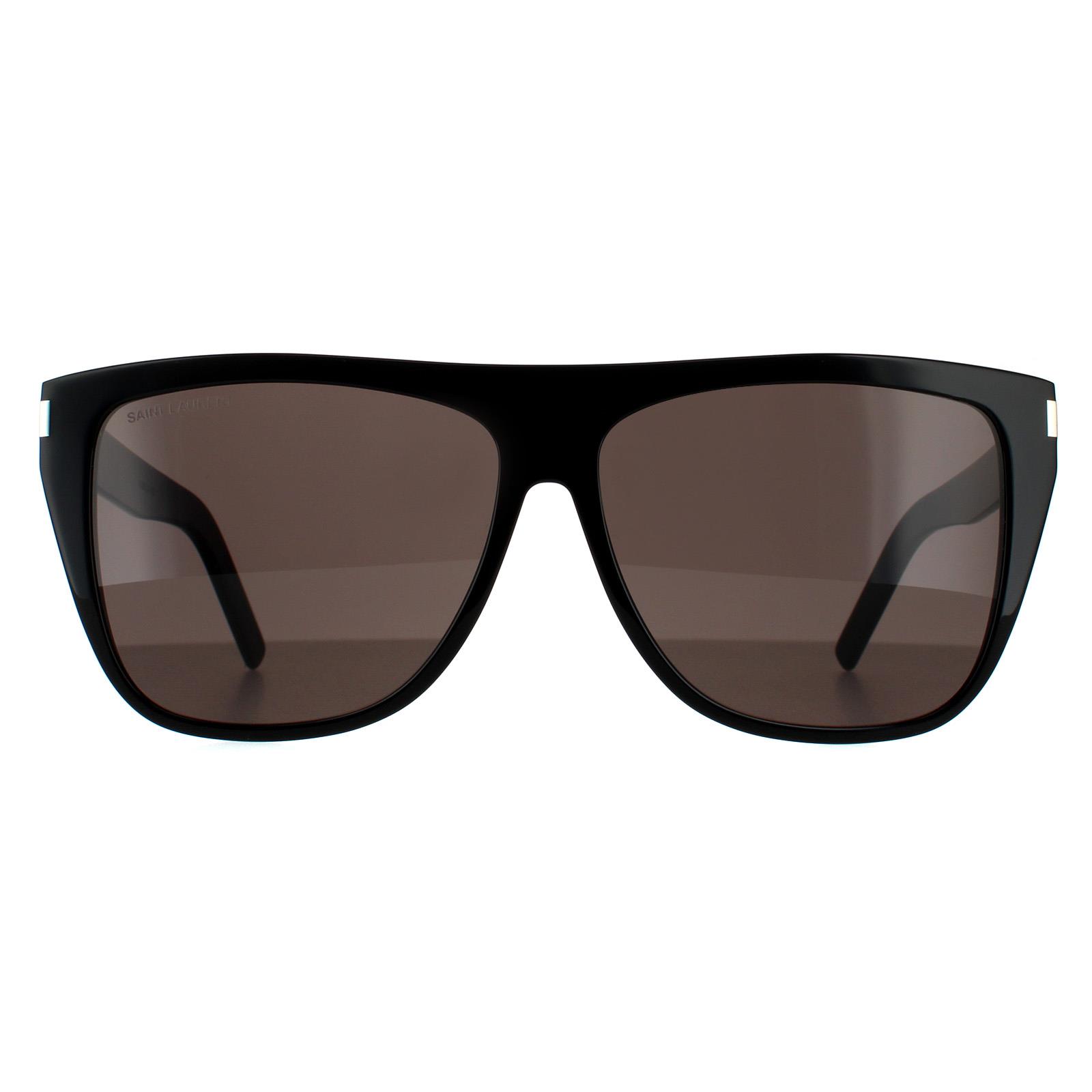 Thumbnail - Saint Laurent Square Womens Schwarz Grau Rauch Sonnenbrille