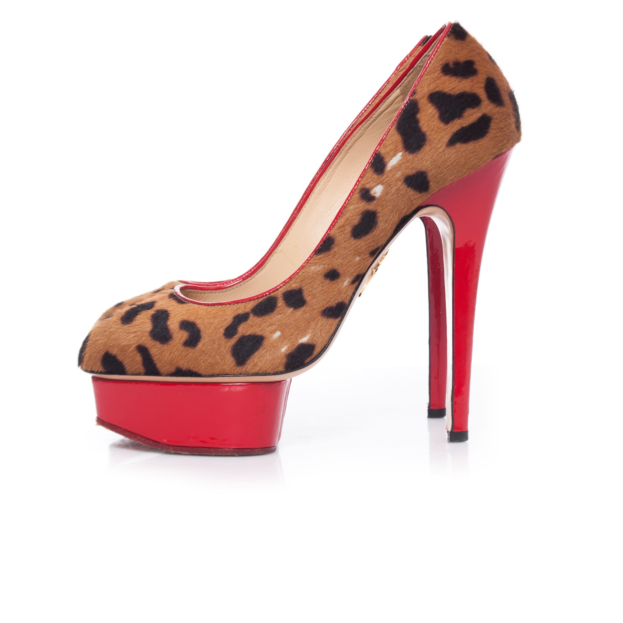 Charlotte Olympia Pre-owned Charlotte Olympia leopardmönstrade Polly-pumps i ponnyskinn. dam – bild 2