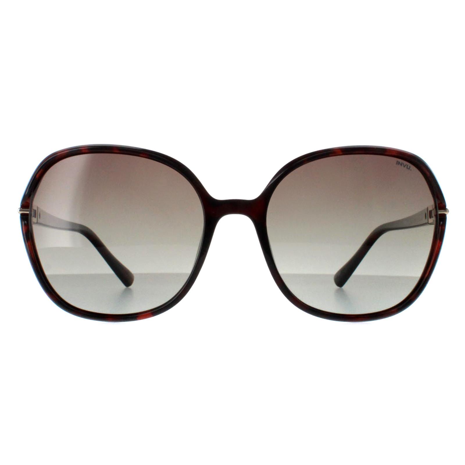 Thumbnail - INVU Square Womens Warm Demi Braun Schildkröte Braun Polarisiert B2114