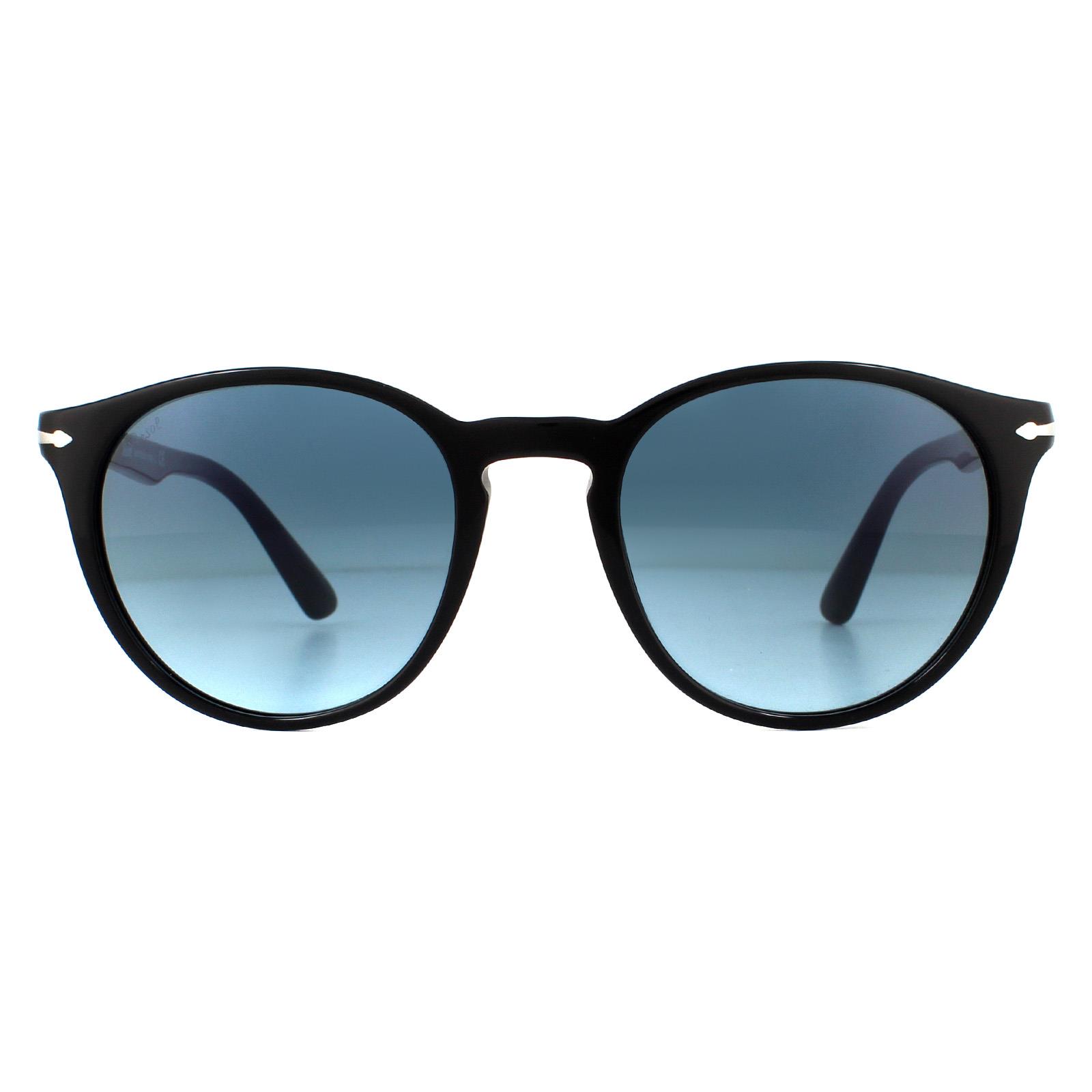 Persol , Black Sunglasses Azure Gradient Blue lenses, PO3152S 9014Q8, Mojo Glasses - Image 5
