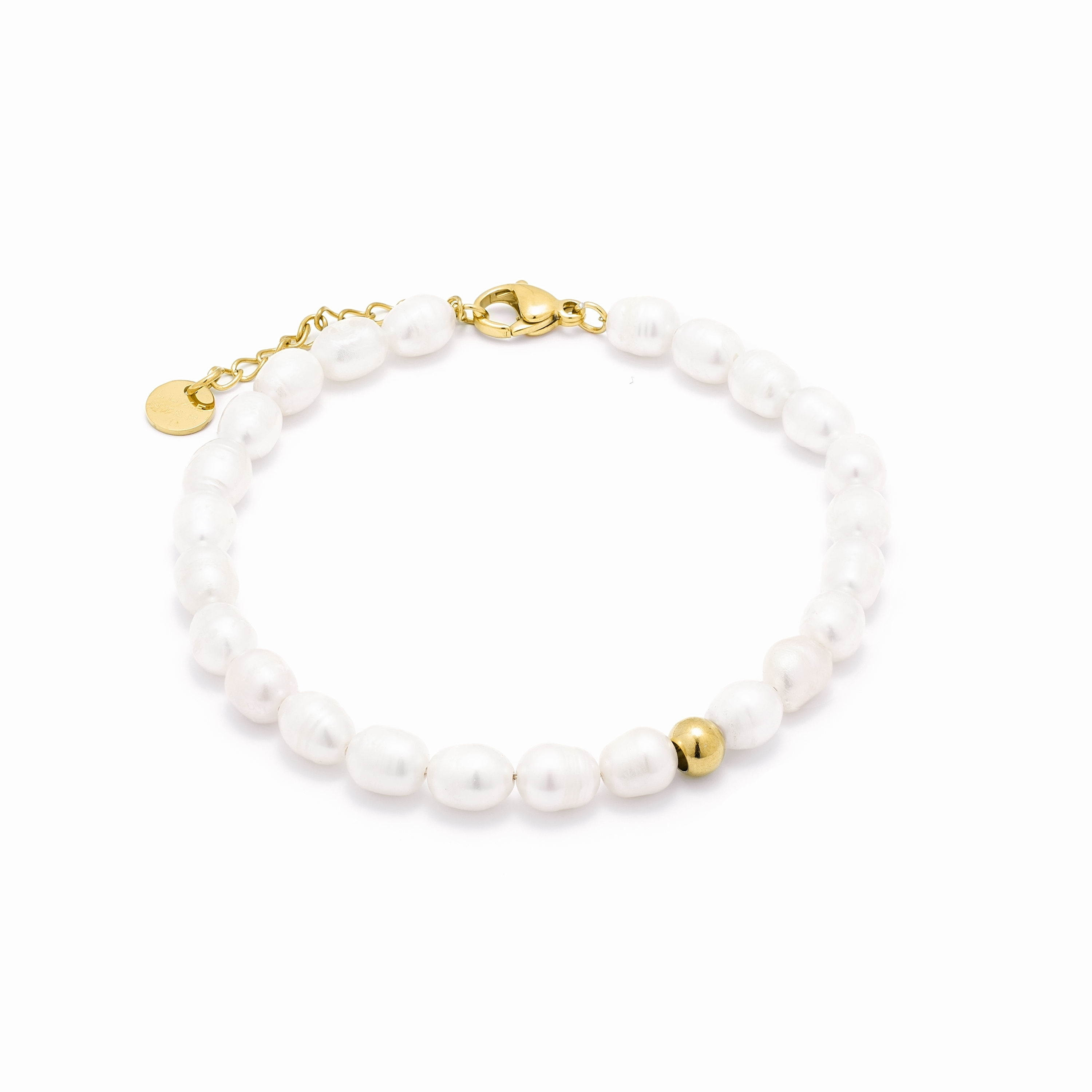 Luxenter White Pearl armband i 18K gult guld - Unwe