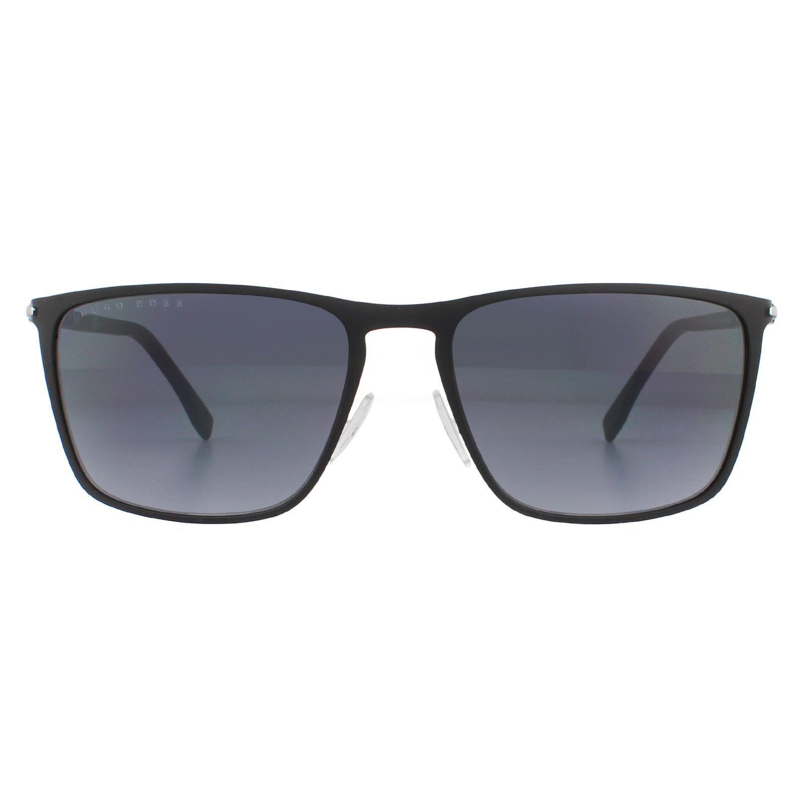 Thumbnail - Hugo Boss Rectangle Mens Matte Schwarz Grau Gradient