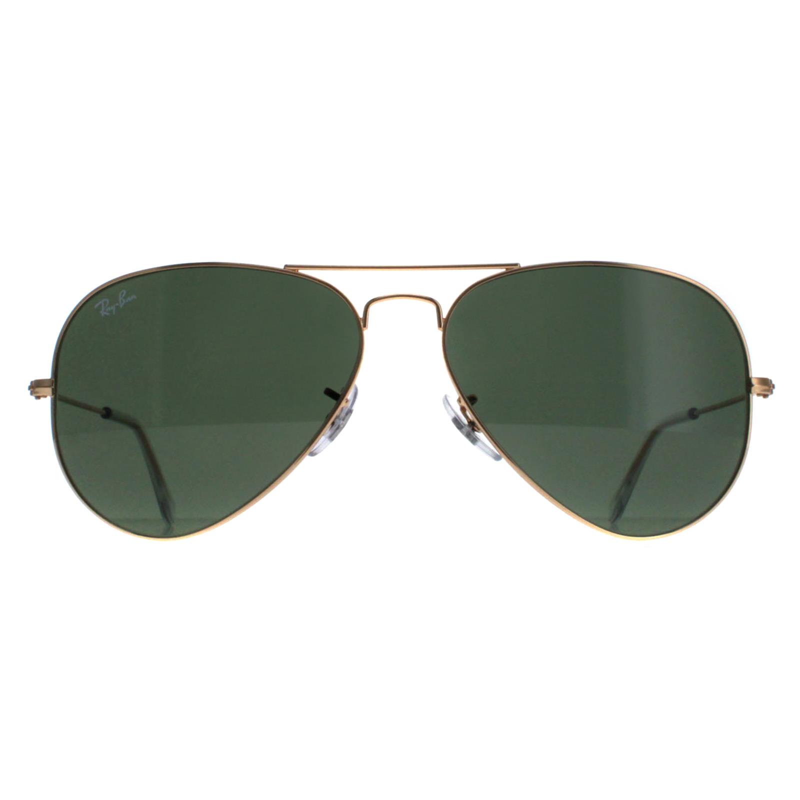 Ray-Ban Unisex Sunglasses Aviator 3025 L0205 Gold Green Metal (archived) – One Size