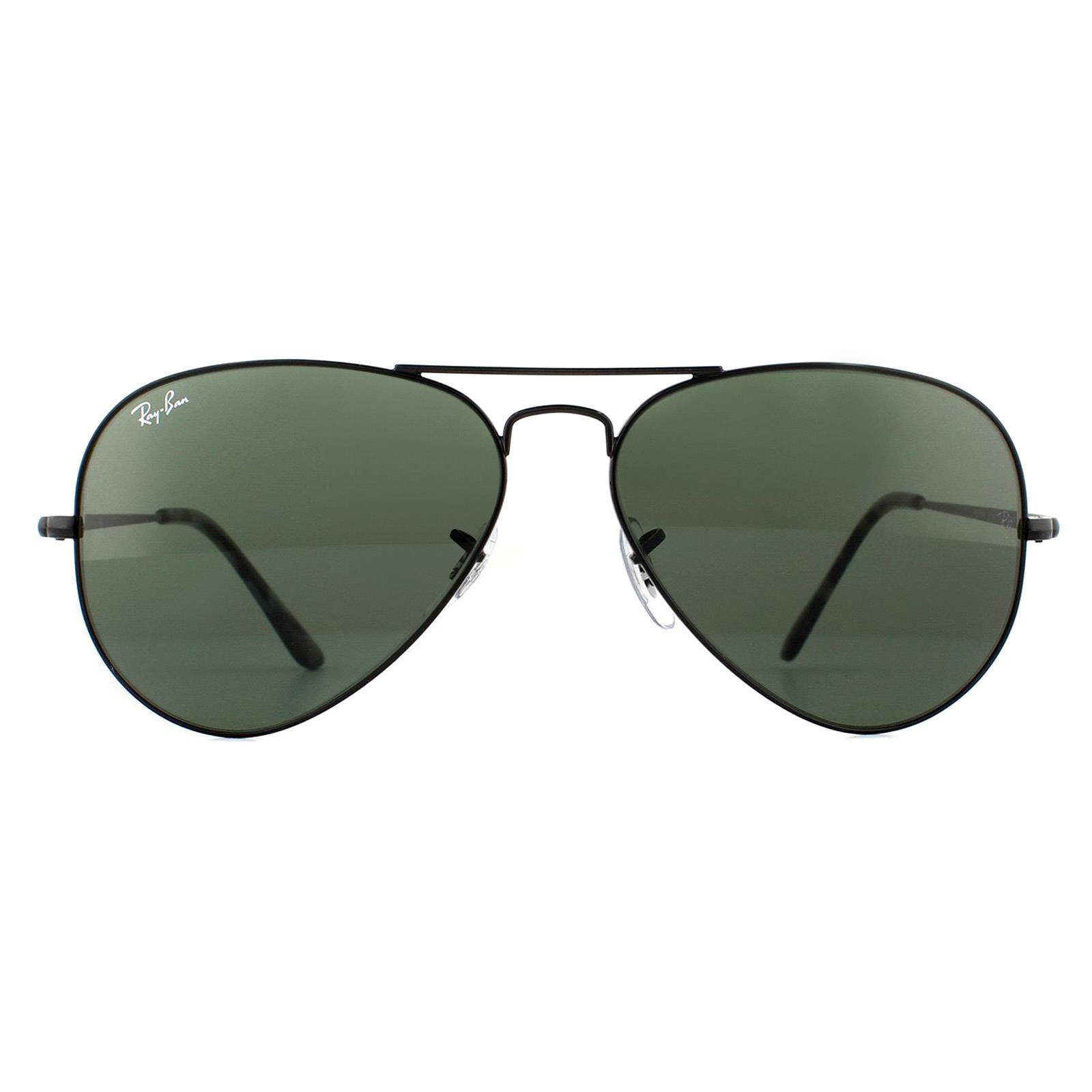 Thumbnail - Ray-Ban Sonnenbrille Aviator Metall II RB3689 914831 Schwarz Grün