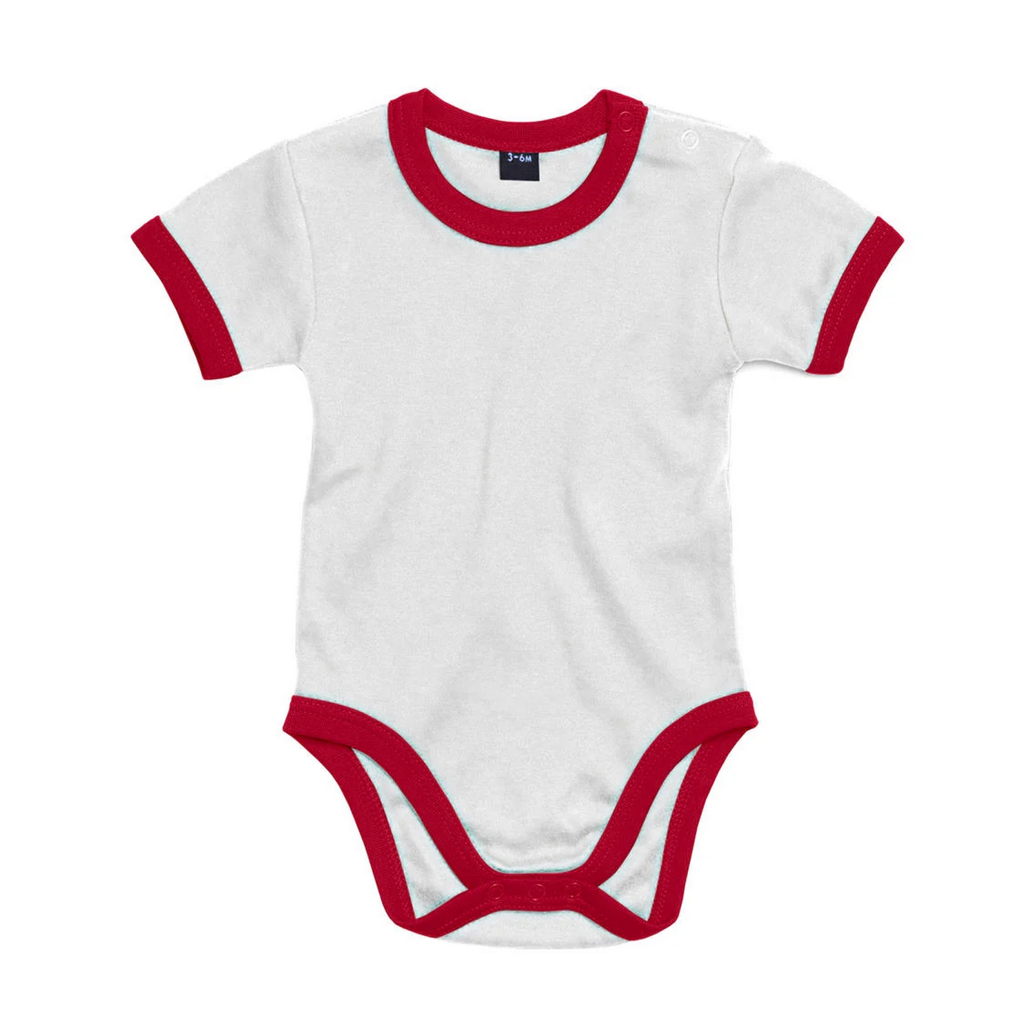 Babybugz Baby Ringer Body (Wit/rood)