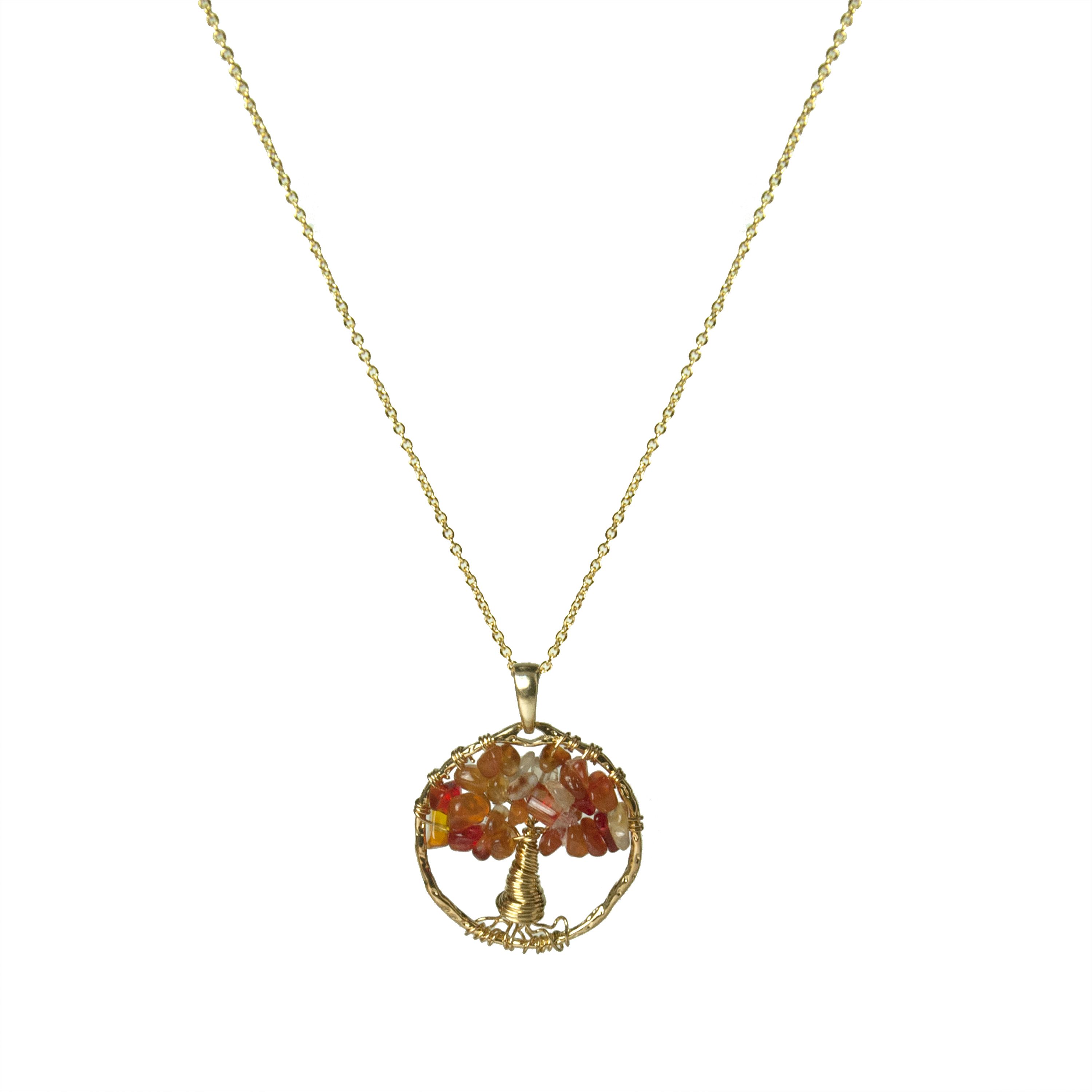 Halsband Luxenter budleia tillverkat av metallegering och röd agat 18K guldpläterad finish