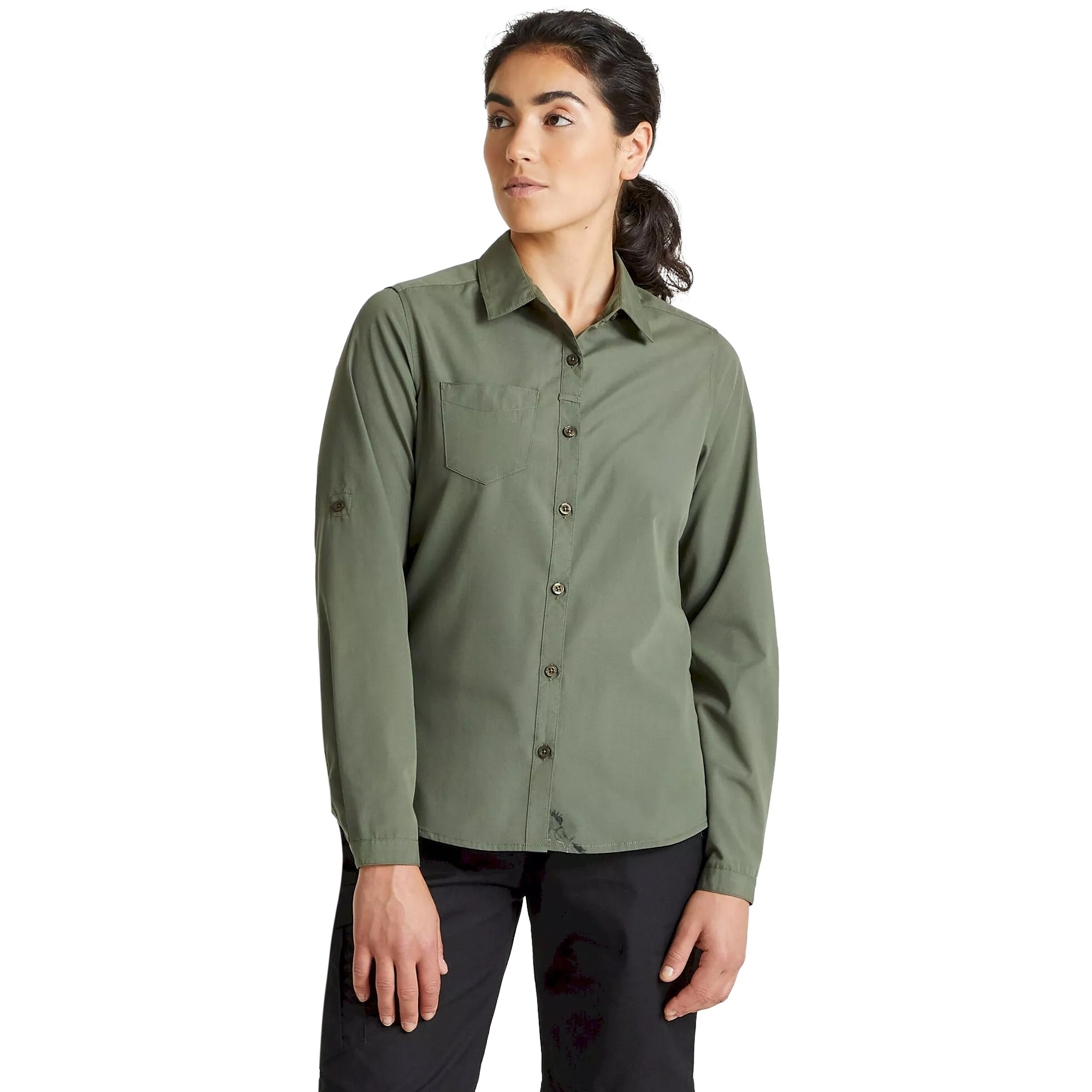 Craghoppers Womens/Ladies Expert Kiwi Long-Sleeved Shirt (Dark Cedar Green) - Size 10 UK