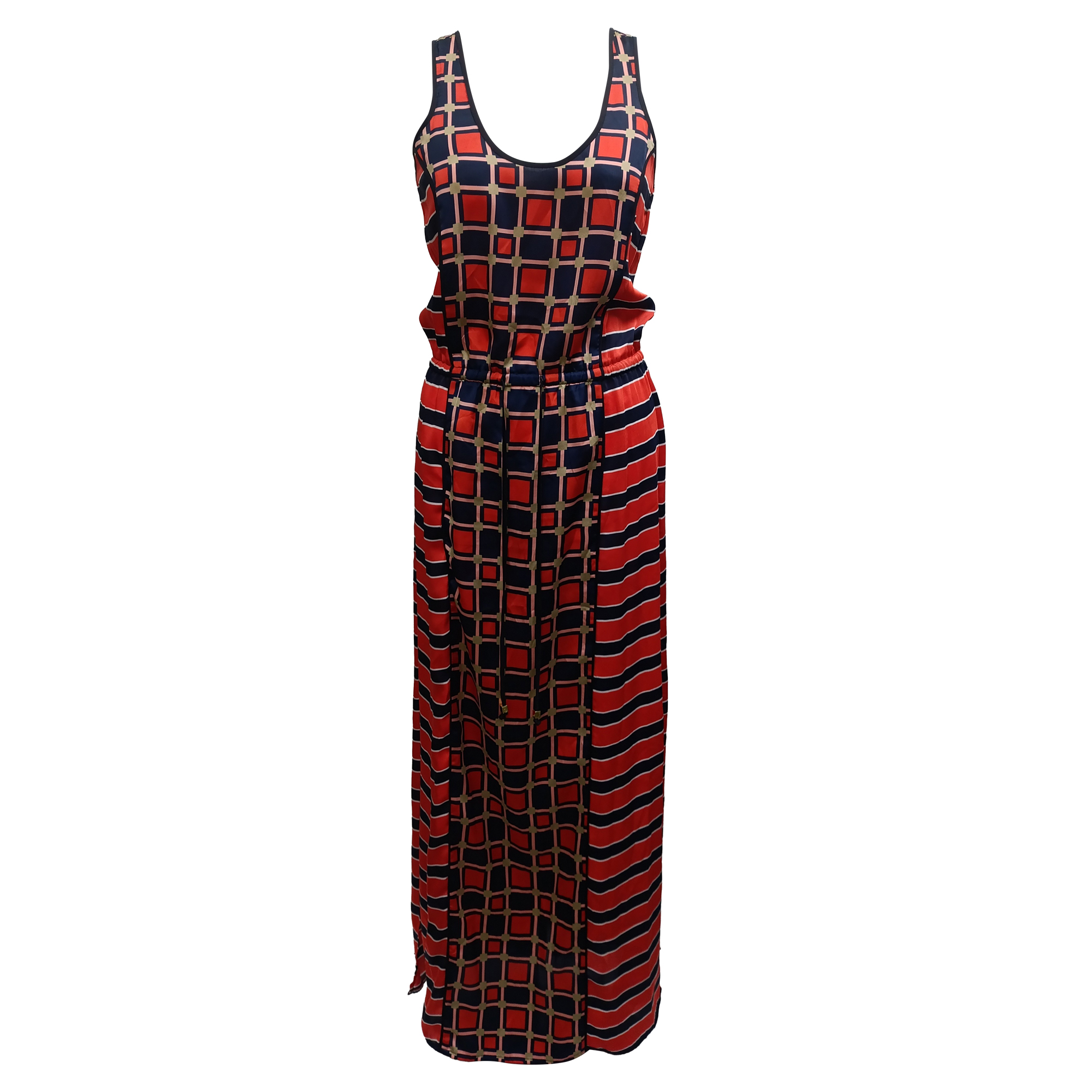 Michael Michael Kors Satäng Maxi Klänning i Multicolor Polyester