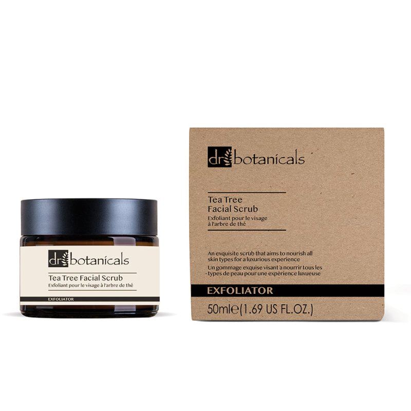 Dr. Botanicals Unisex Eucalyptus & Tea Tree Anti-Ageing Facial Scrub 50ml for Fine Lines, Wrinkles, Dullness - One Size