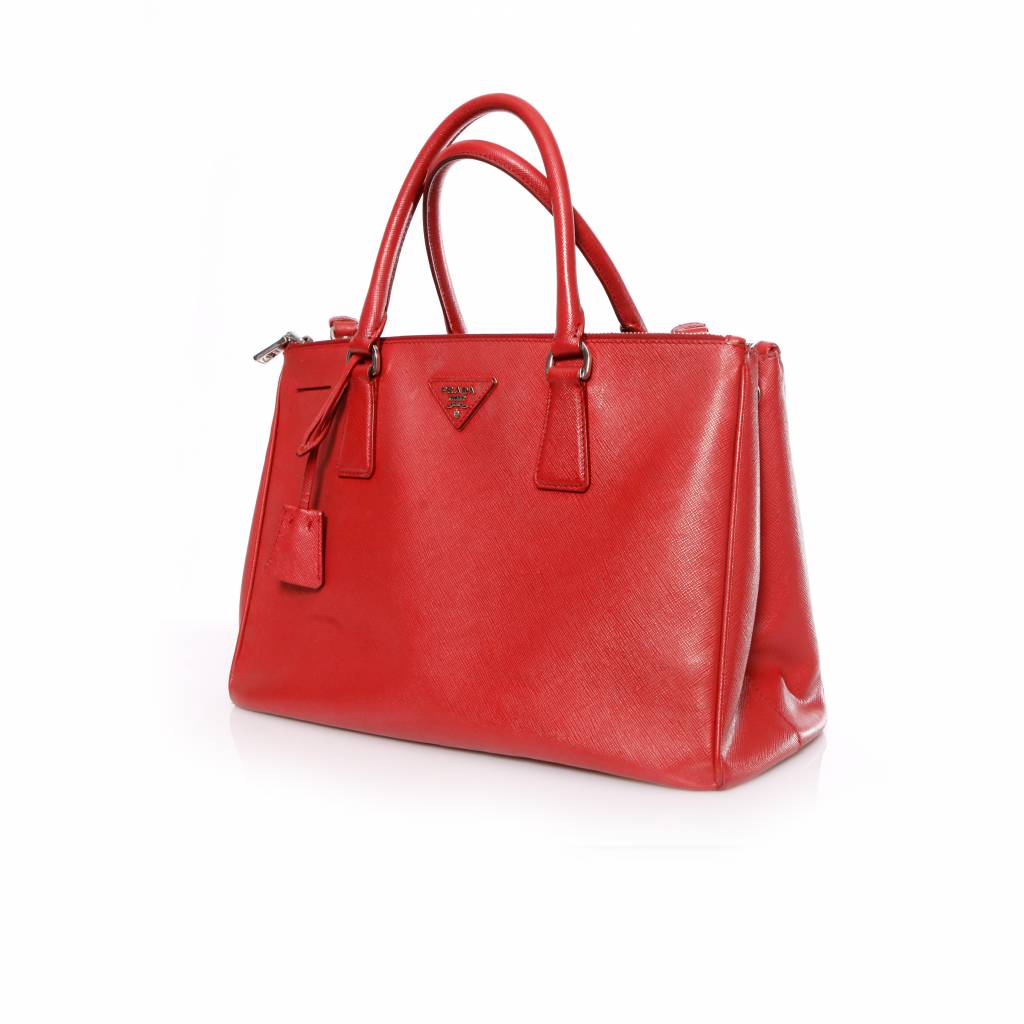 Prada Pre-owned Prada, Galleria tote-väska i röd saffiano-läder. dam – bild 2