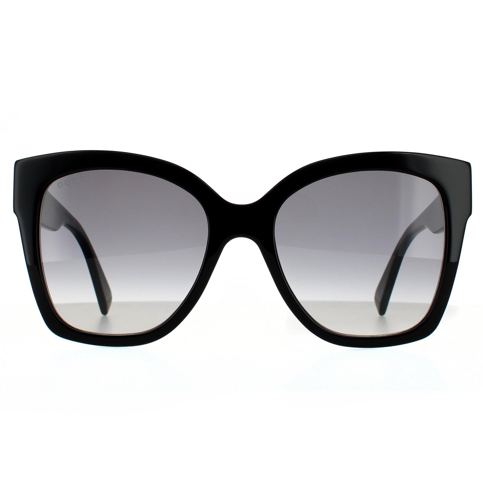 Thumbnail - Gucci Square Womens Schwarz Grau Gradient Sonnenbrille