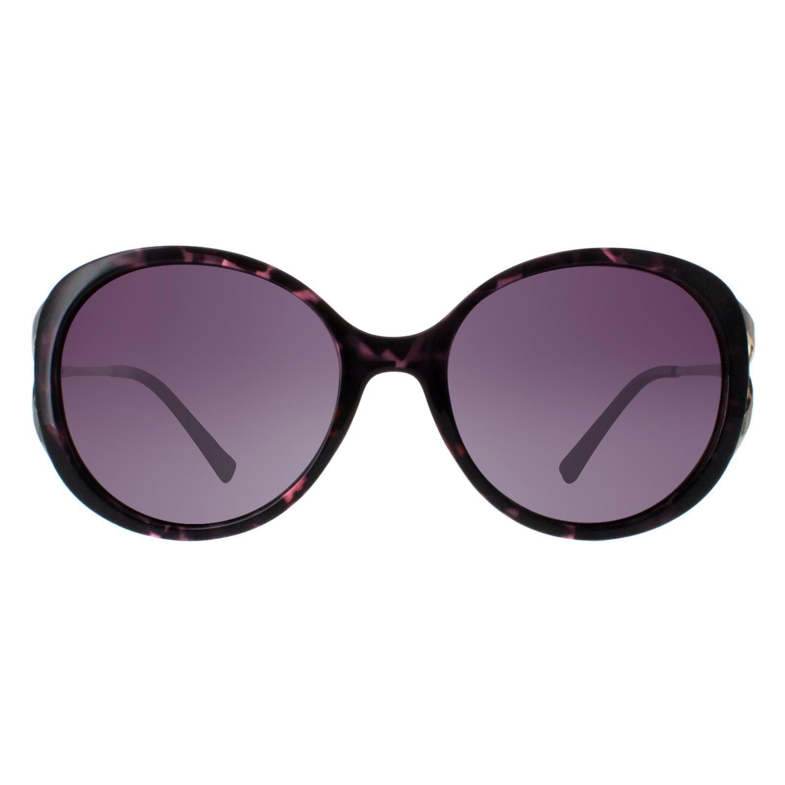 Thumbnail - INVU Round Womens Dark Tortoise Lila Demi Gold Lila Polarized B2117