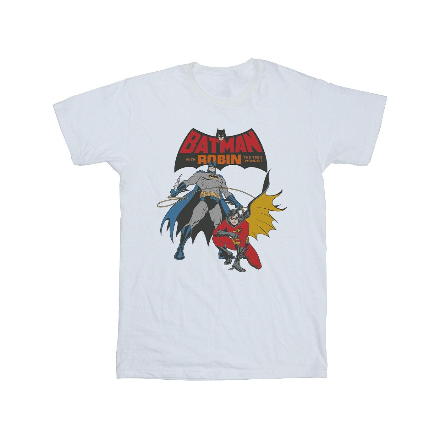 Batman och Robin T-shirt, herr (Vit)