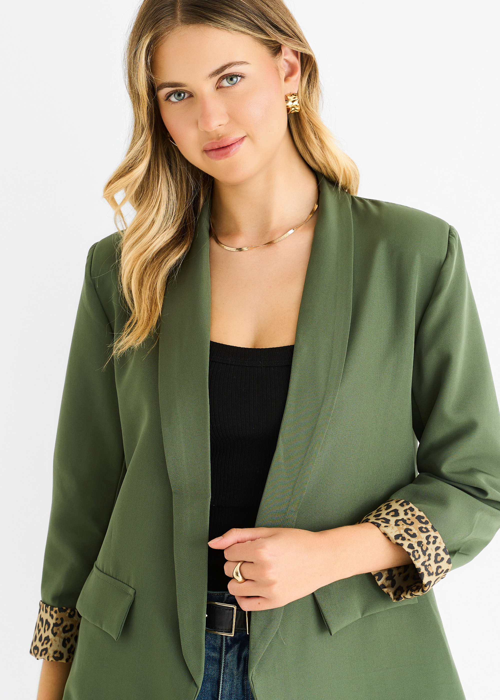 Gini London Contrast Animal Edge to Edge Blazer dam – bild 2